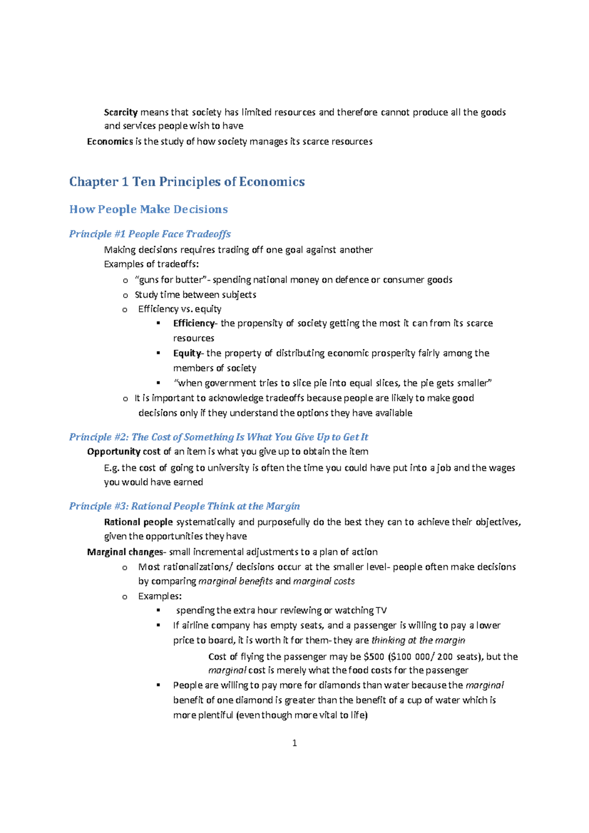 Econ 1BB3 Exam Study Notes - Scarcity means that society has limited ...