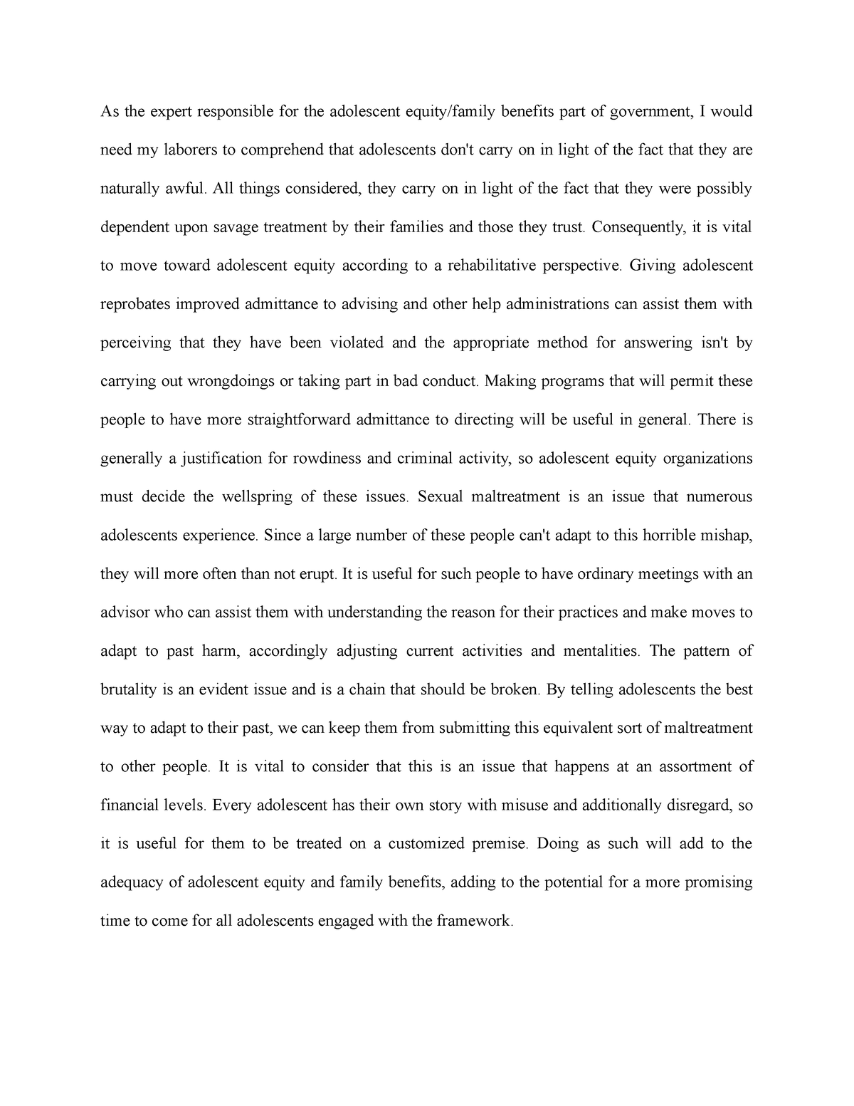 essay about responsible adolescent