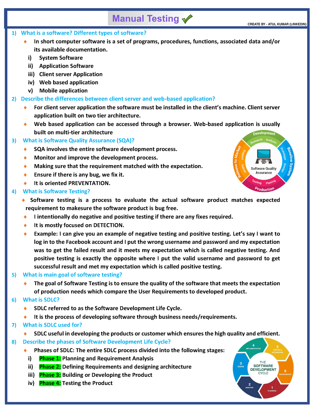 Manual testing interview questions - Manual Testing What is a software ...