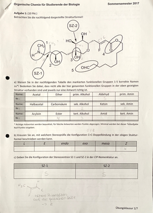 OC Biologen SS 2010 Uebungen 6 - Griesbeck, Welther 6. Übungen Zur VL ...