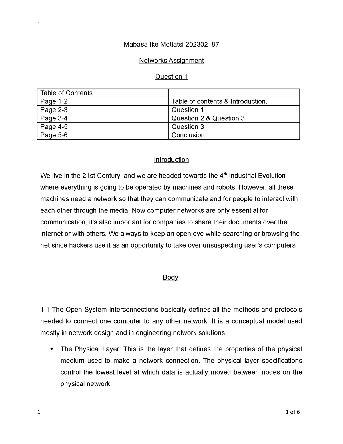 networks 511 assignment