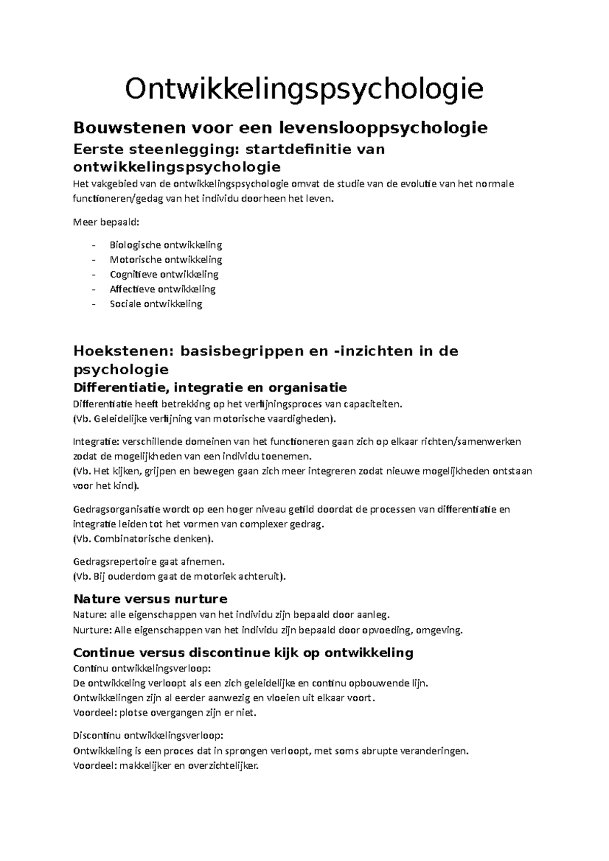 Ontwikkelingspsychologie Sm - Ontwikkelingspsychologie Bouwstenen Voor ...