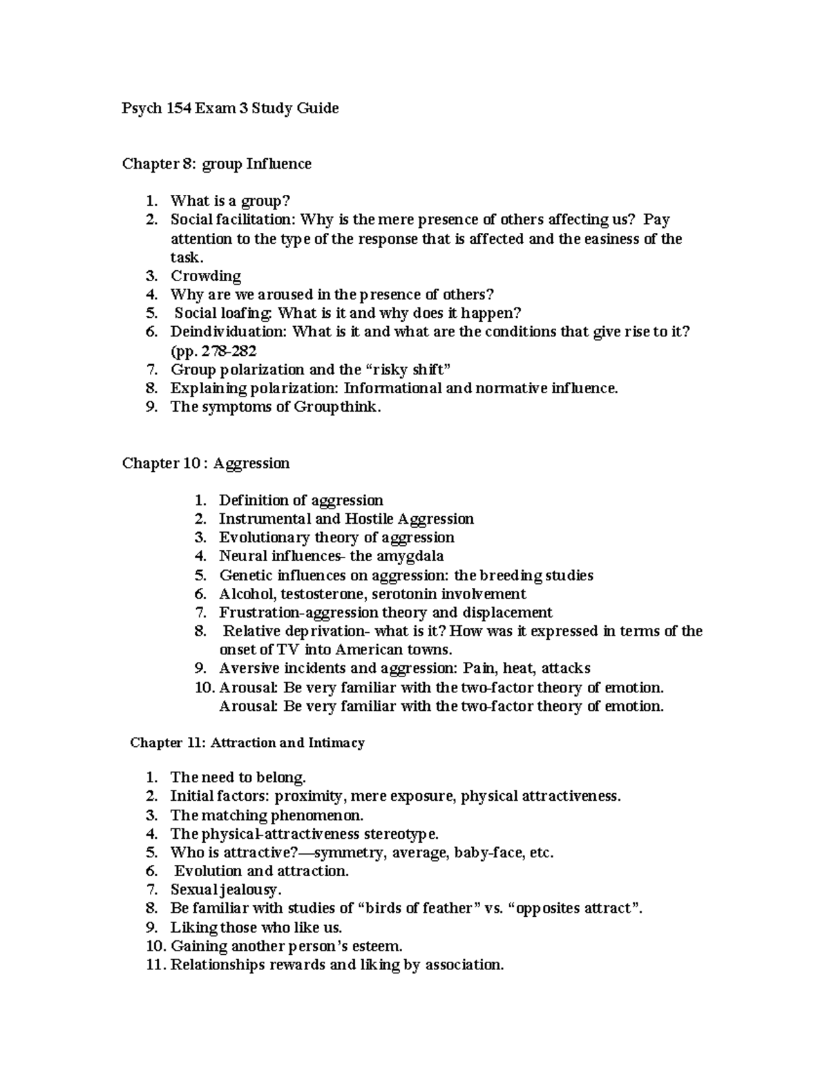 PSYC 154 Exam 3 Study Guide - Psych 154 Exam 3 Study Guide Chapter 8 ...