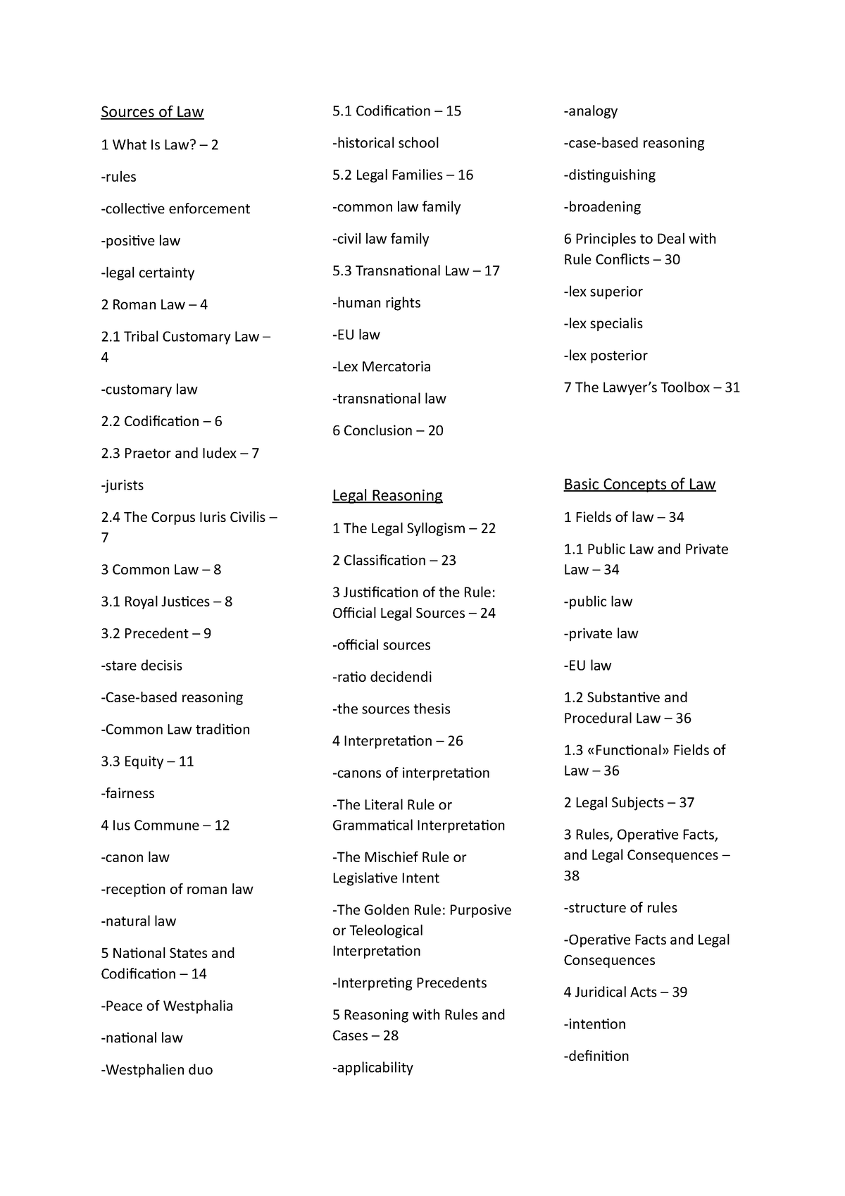 table-of-contents-intro-to-law-sources-of-law-1-what-is-law-2