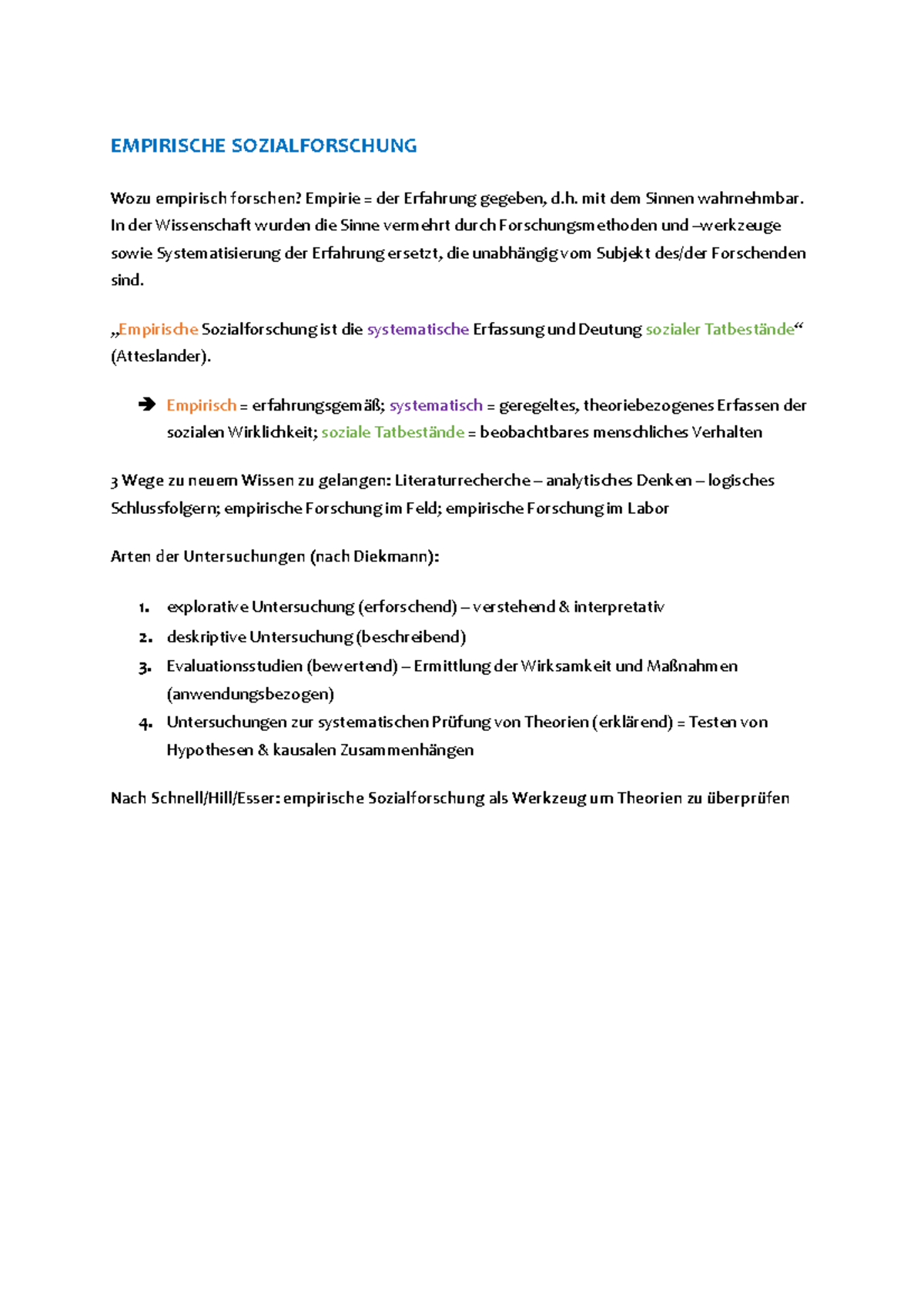Komplette Zusammenfassung - EMPIRISCHE SOZIALFORSCHUNG Wozu empirisch ...