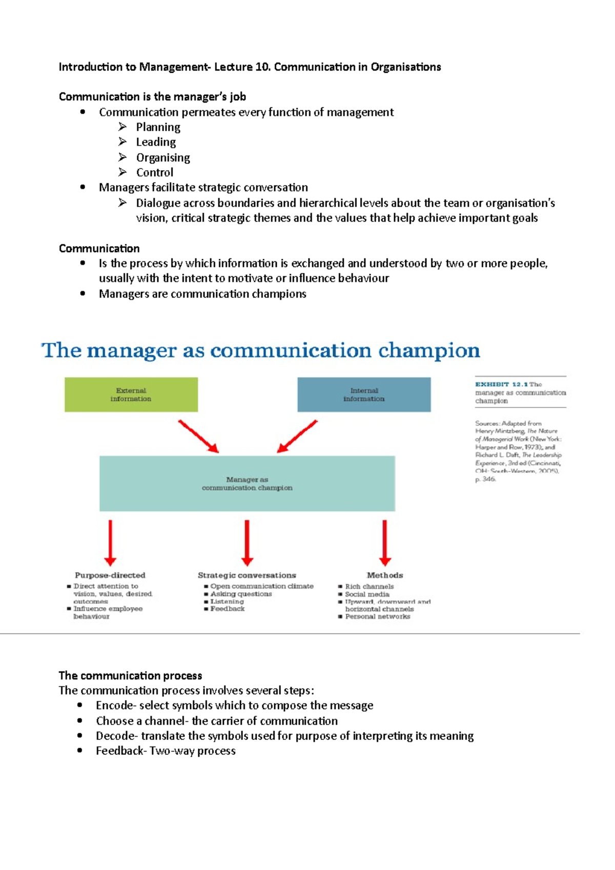 Lecture notes, lecture 10 - Introduction to Lecture 10. Communication ...