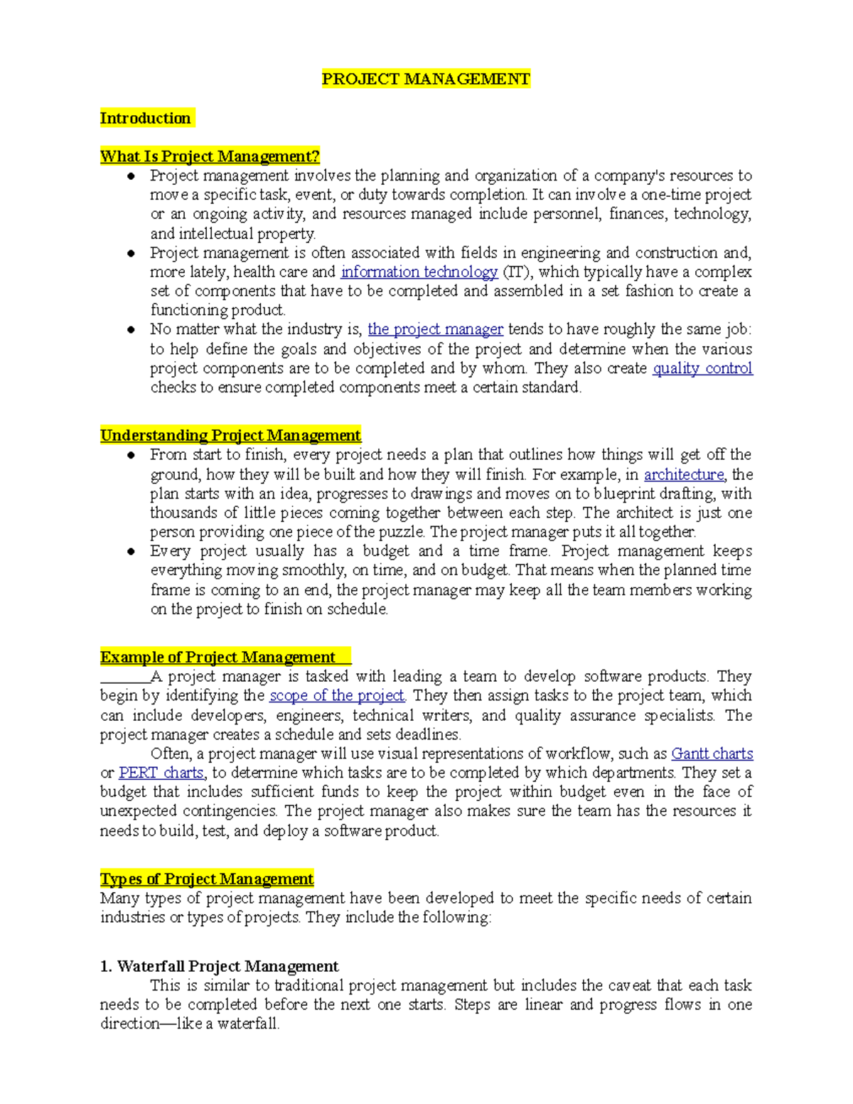 Introduction OF Project - PROJECT MANAGEMENT Introduction What Is ...