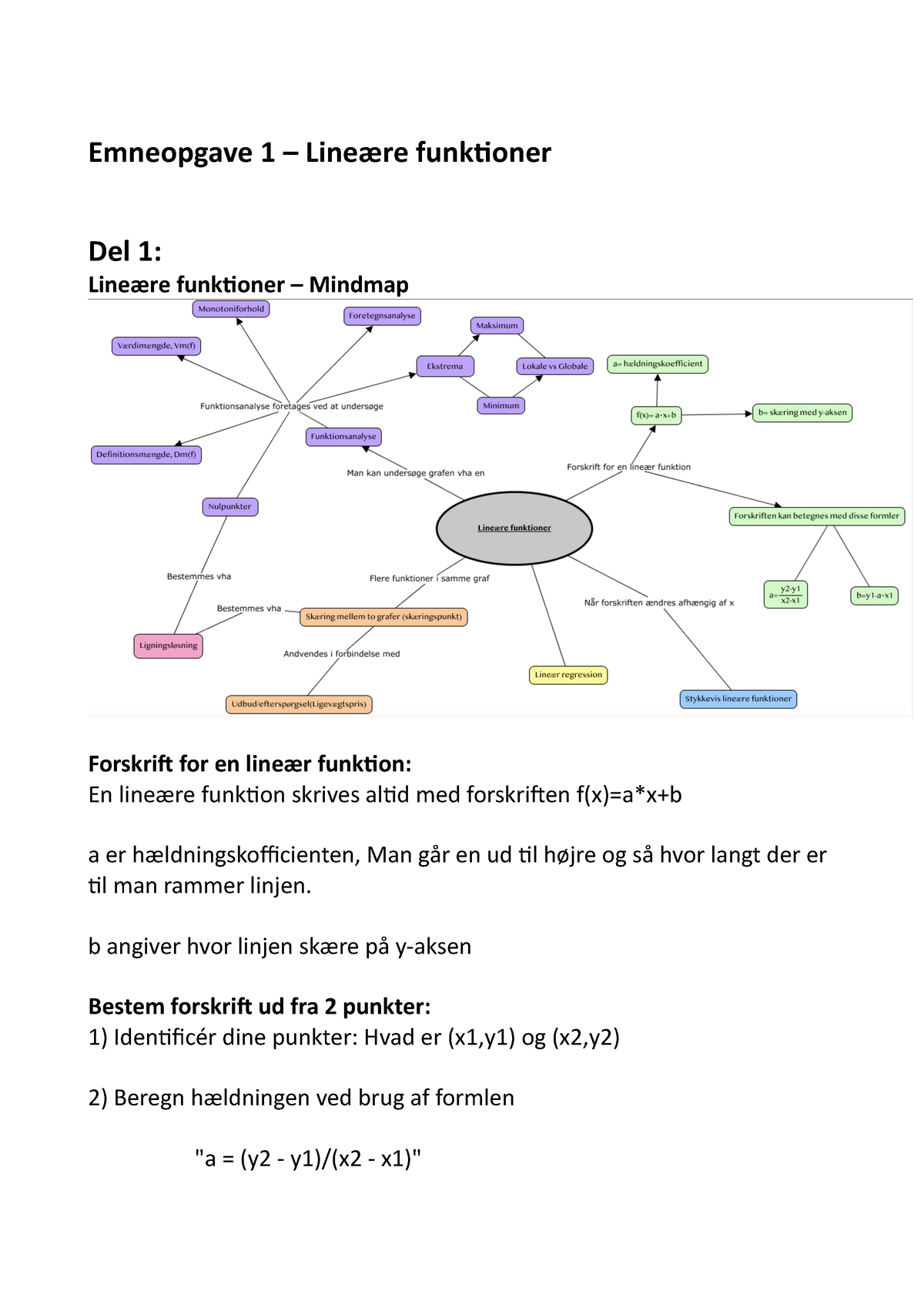 Emneopgave 1 - Lineære Funktioner - Emneopgave 1 – Lineære Funk4oner ...