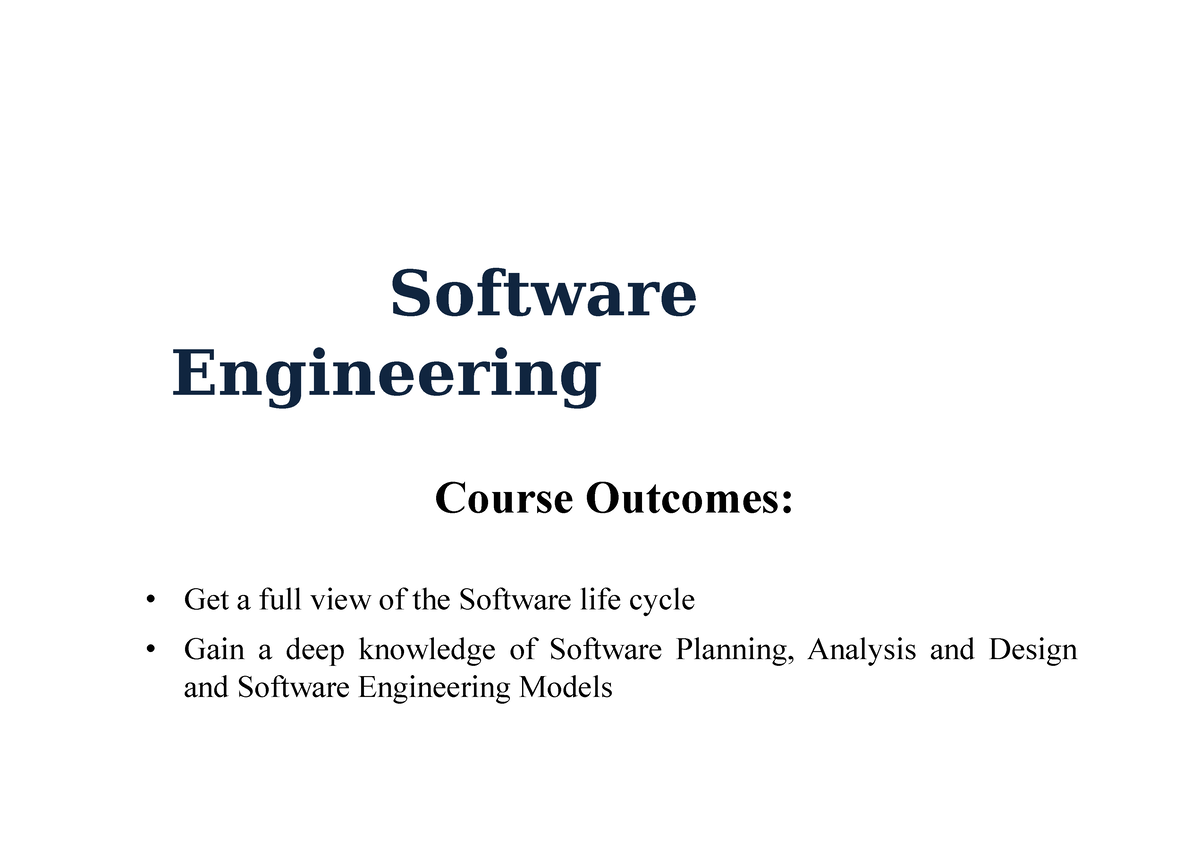 Software engineering outcomes and qualities of software and also ...