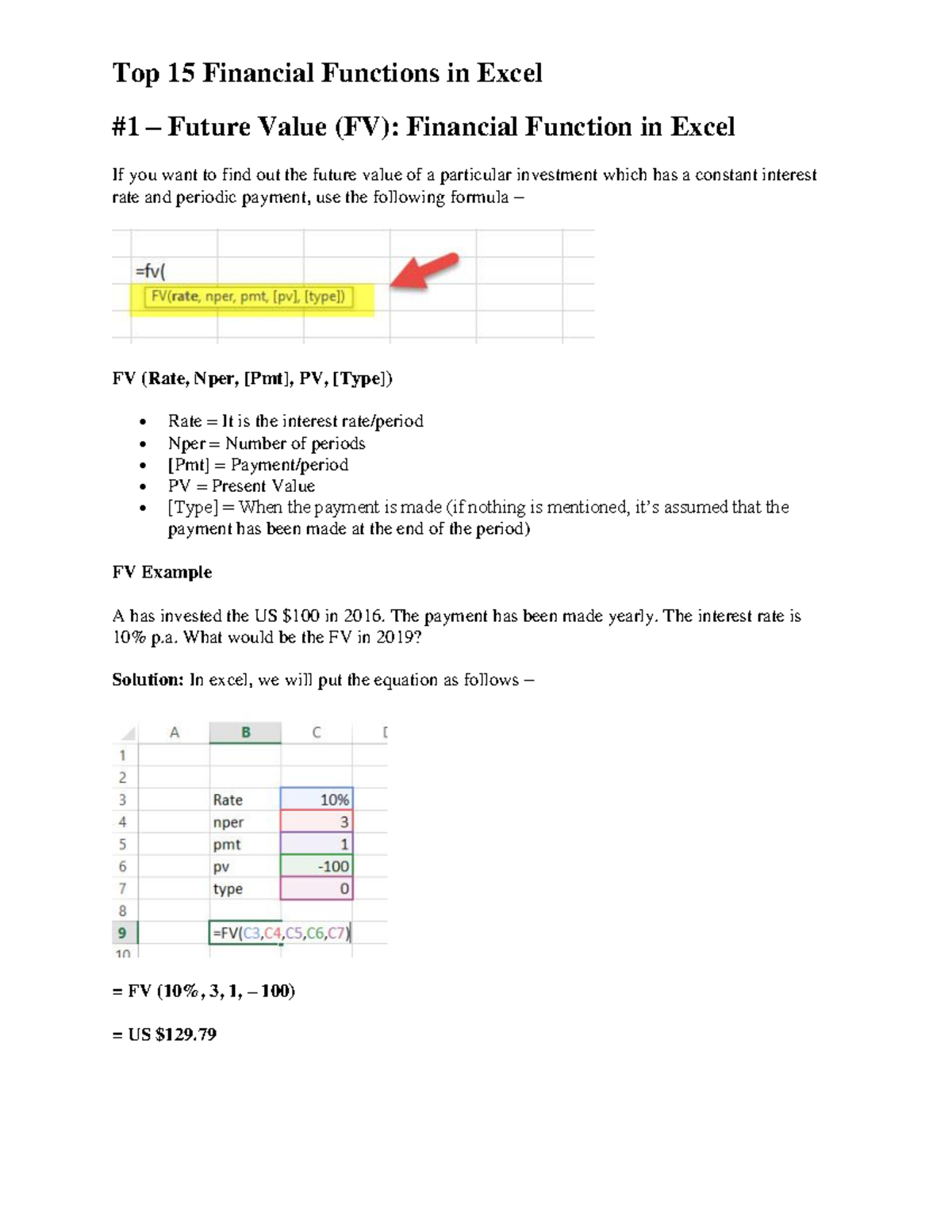 Top 15 Financial Functions in Excel - The payment has been made yearly ...