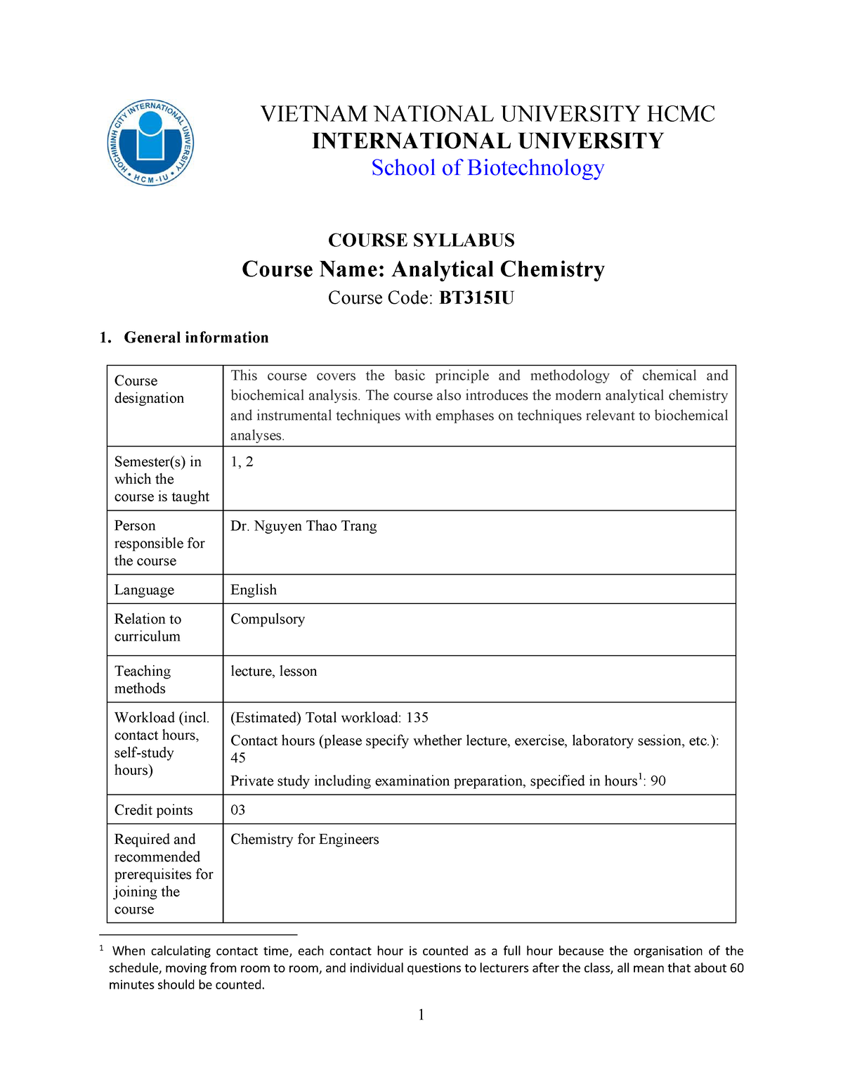 Analytical Chemistry Syllabus 1 VIETNAM NATIONAL UNIVERSITY HCMC   Thumb 1200 1553 