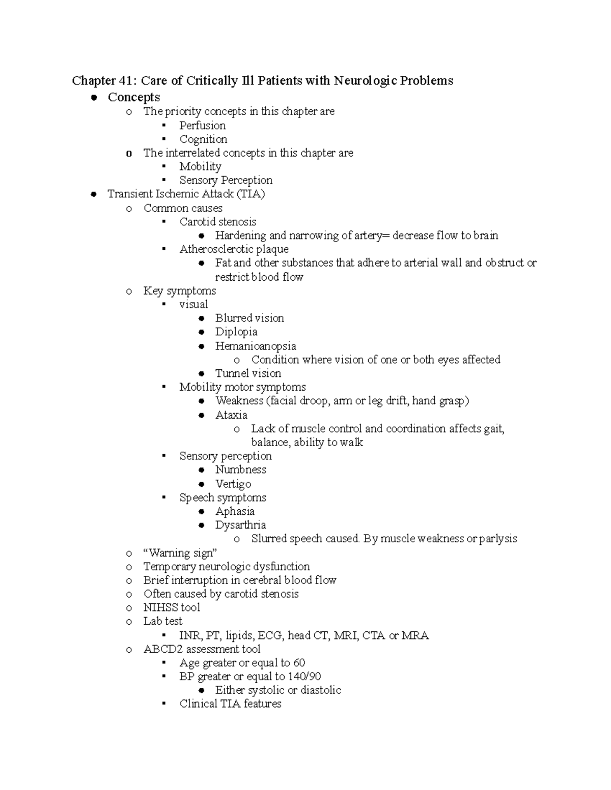 Chapter 41- Iggy Text Book Notes - Chapter 41: Care Of Critically Ill ...