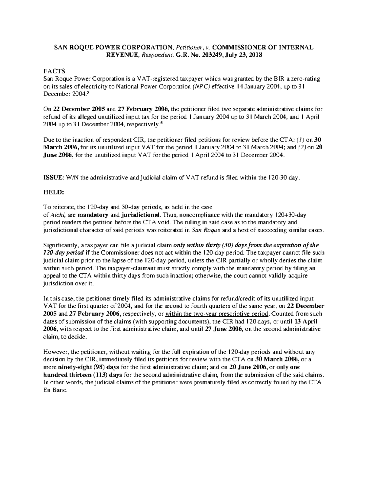 12sanroquepowercorporationvscir compress SAN ROQUE POWER