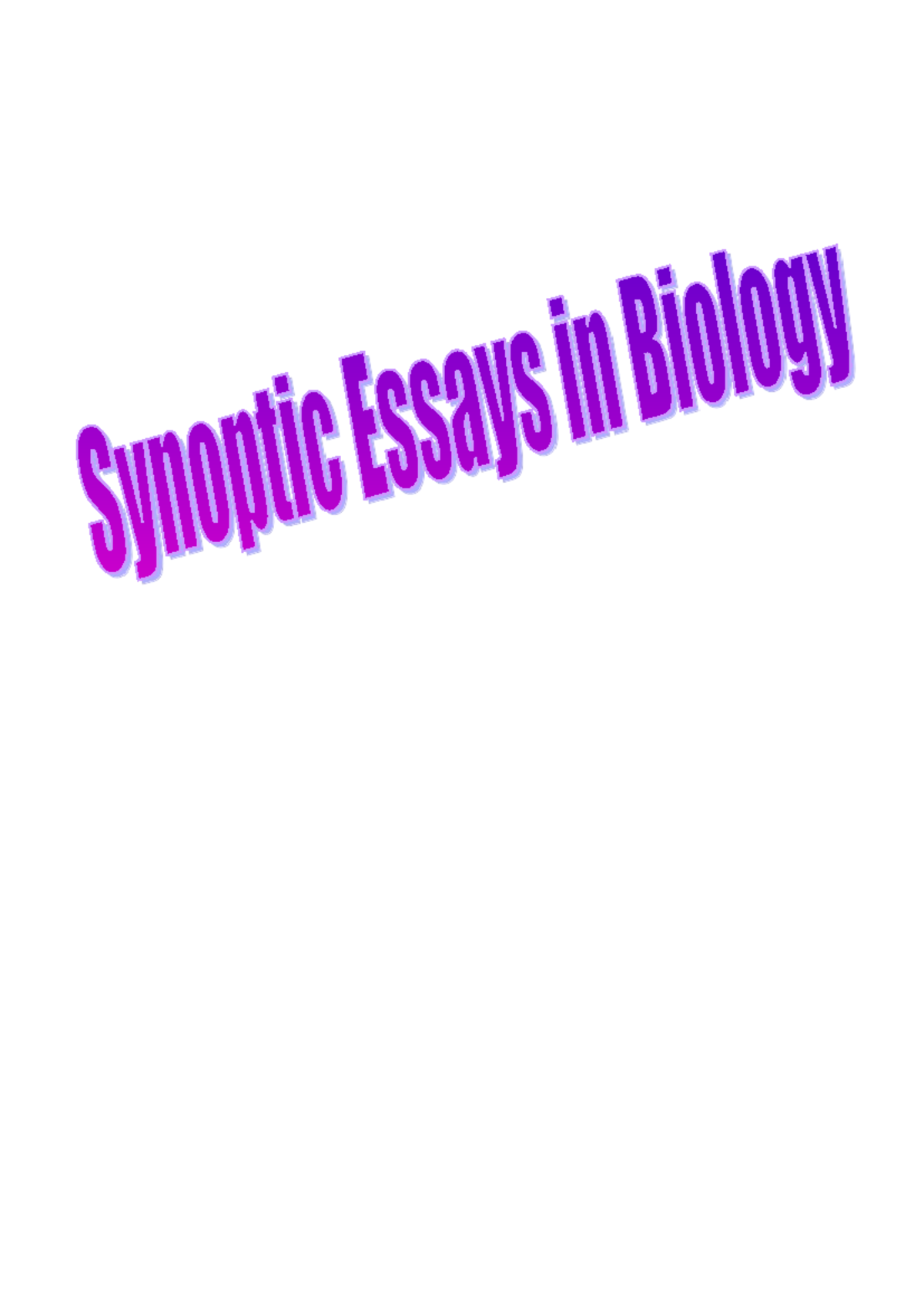 synoptic essay biology examples