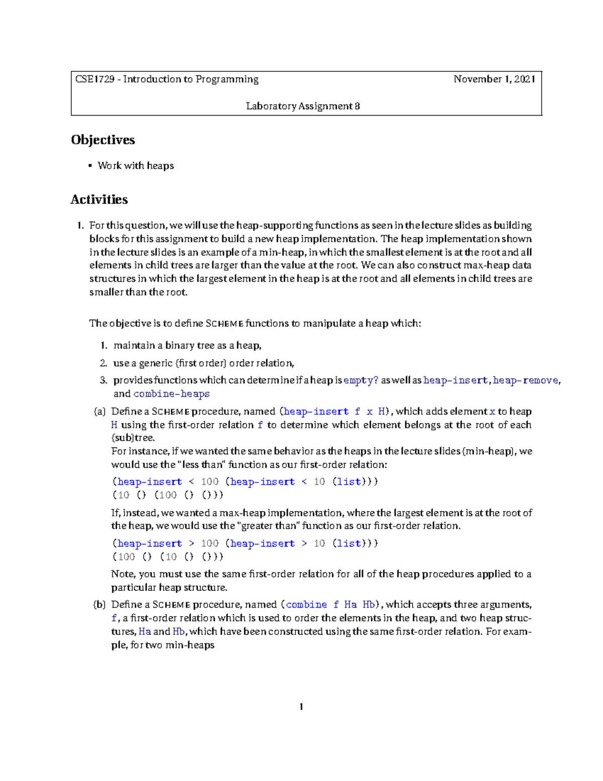 Lab 8 Assignment For The Lab Cse1729 Introduction To Programming November 1 2021 Laboratory