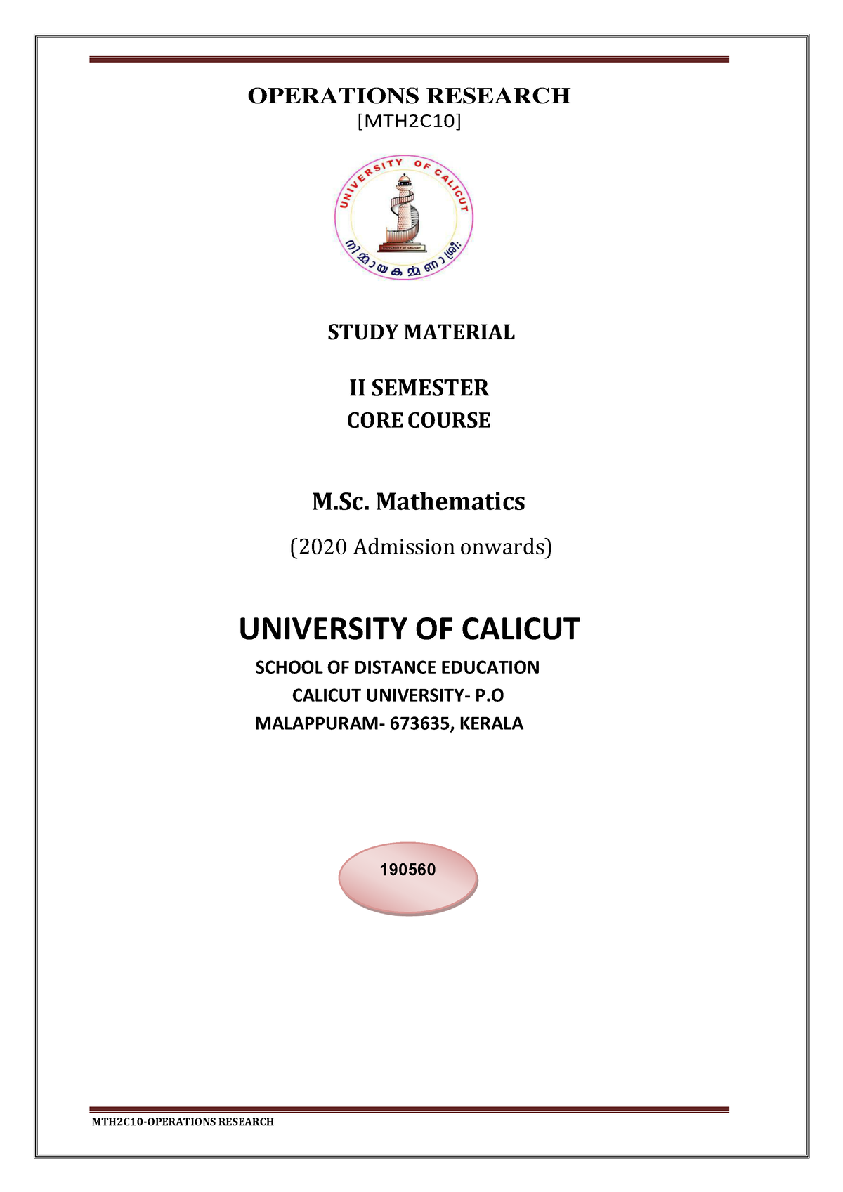 msc maths assignment answers 2020