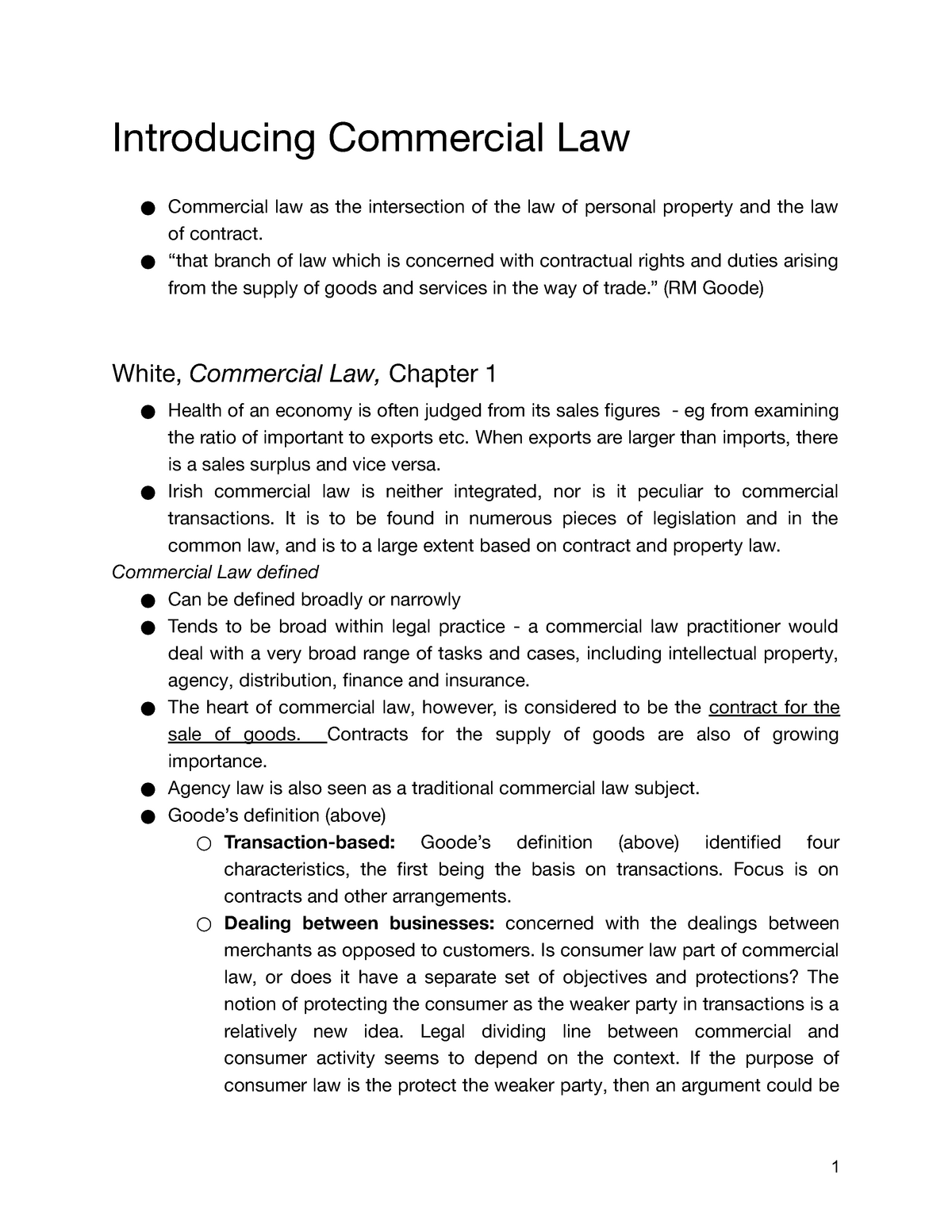 commercial law assignments