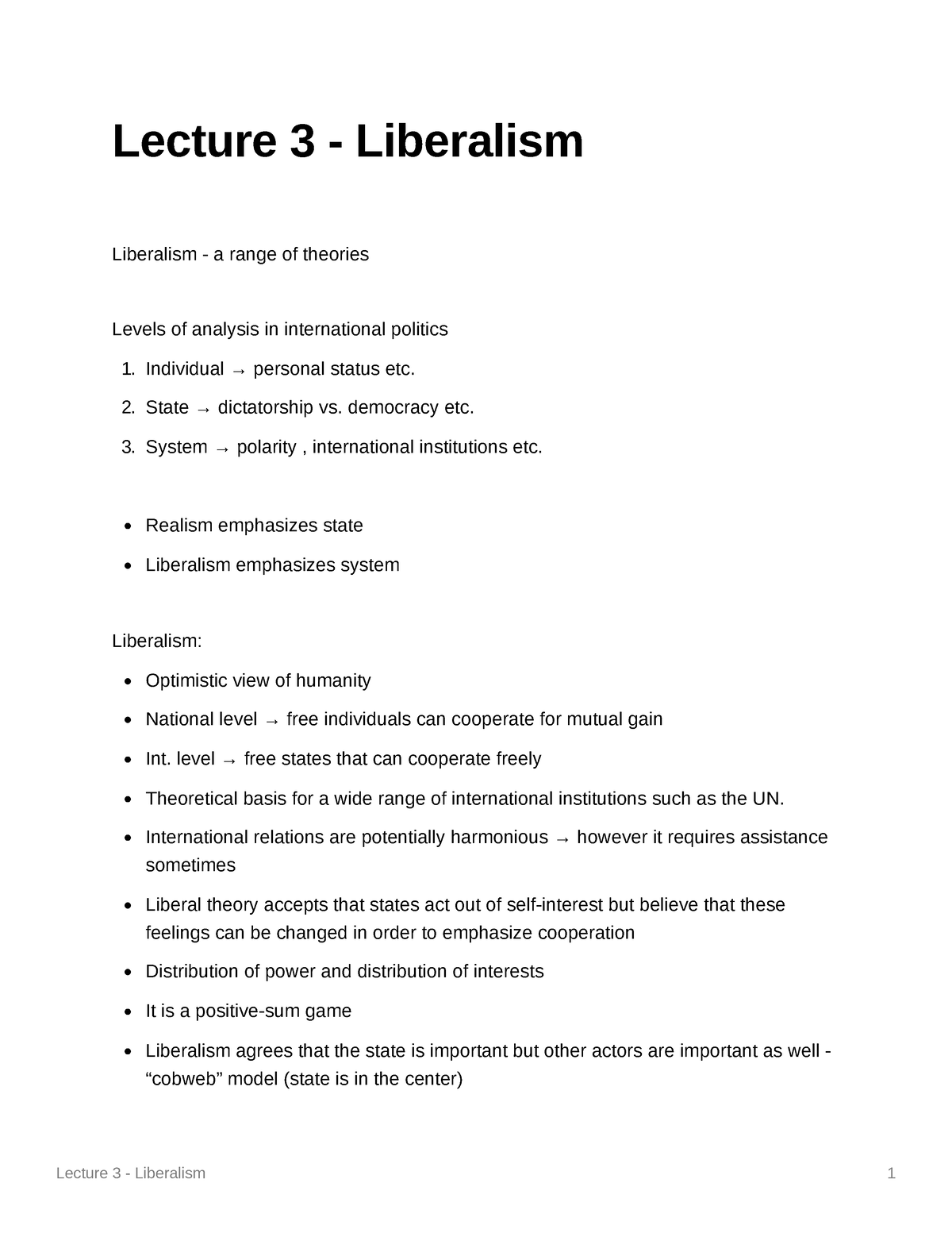 a term paper on liberalism