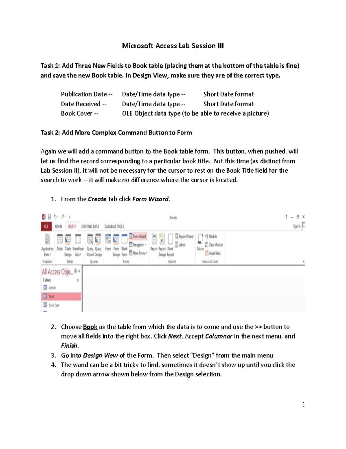 Microsoft Access 2013 Tutorial 3 Revised Macro Oct 2015 - Microsoft 