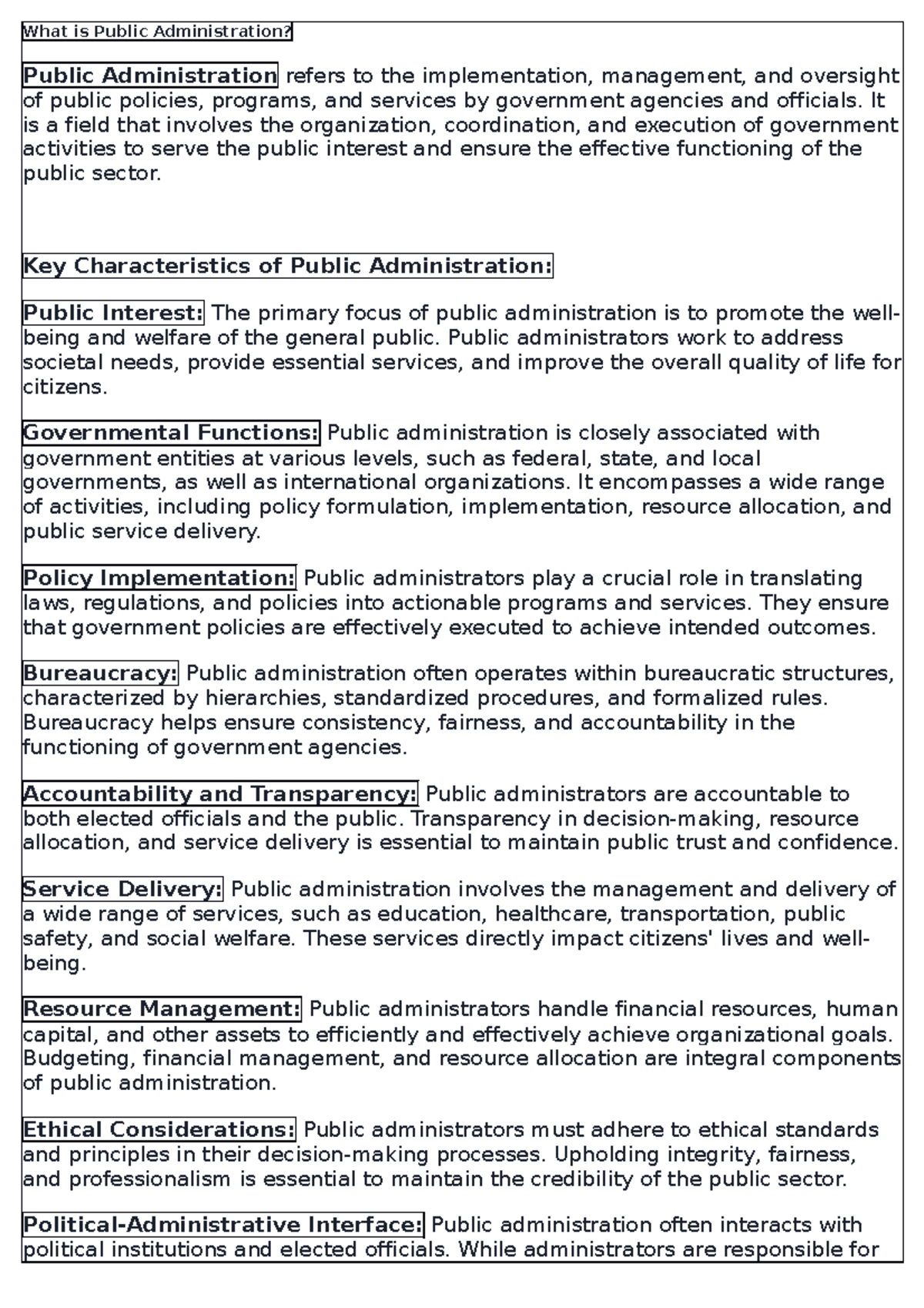 MPA certeficate - JUST ESSAYS - What is Public Administration? Public ...