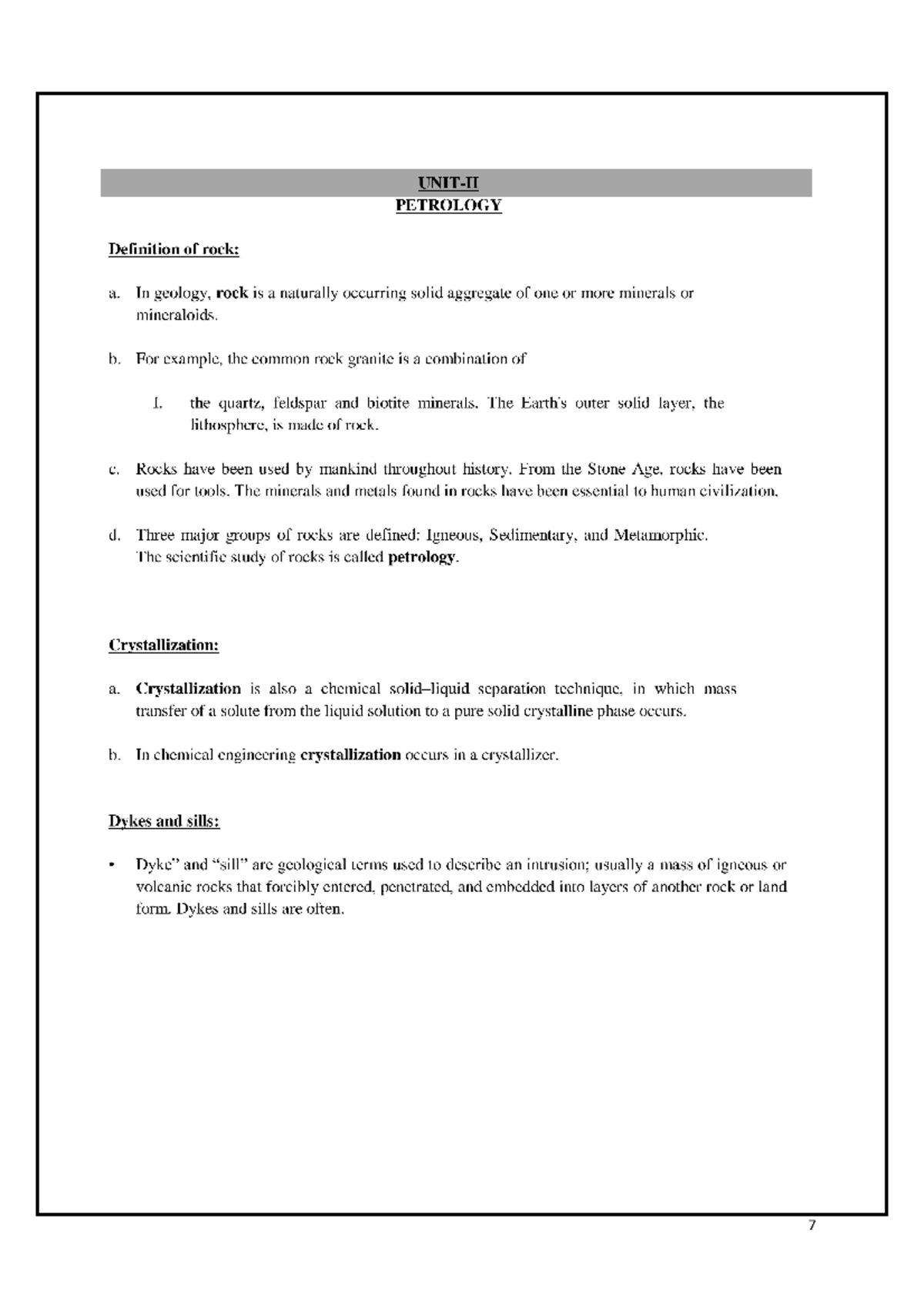 Petrology - Engineering Geology - Studocu