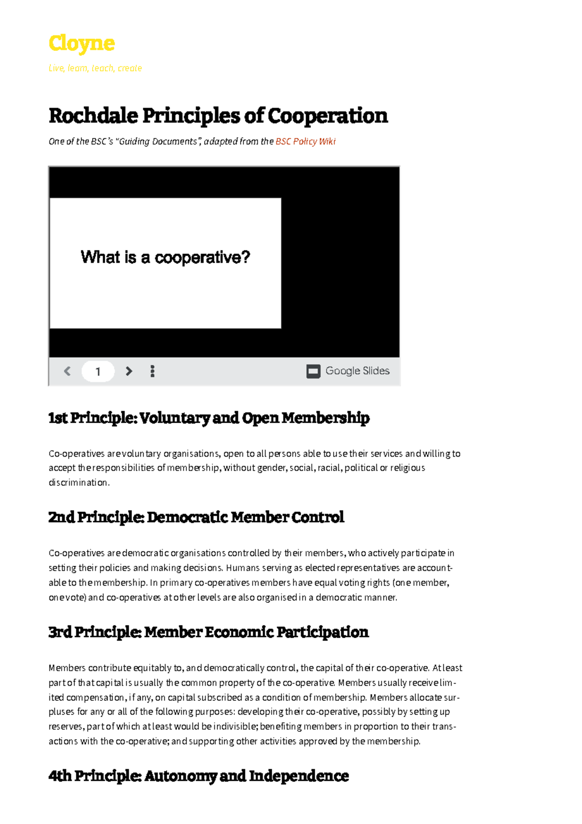 Rochdale Principles of Cooperation Cloyne 1642587584856 Cloyne Live