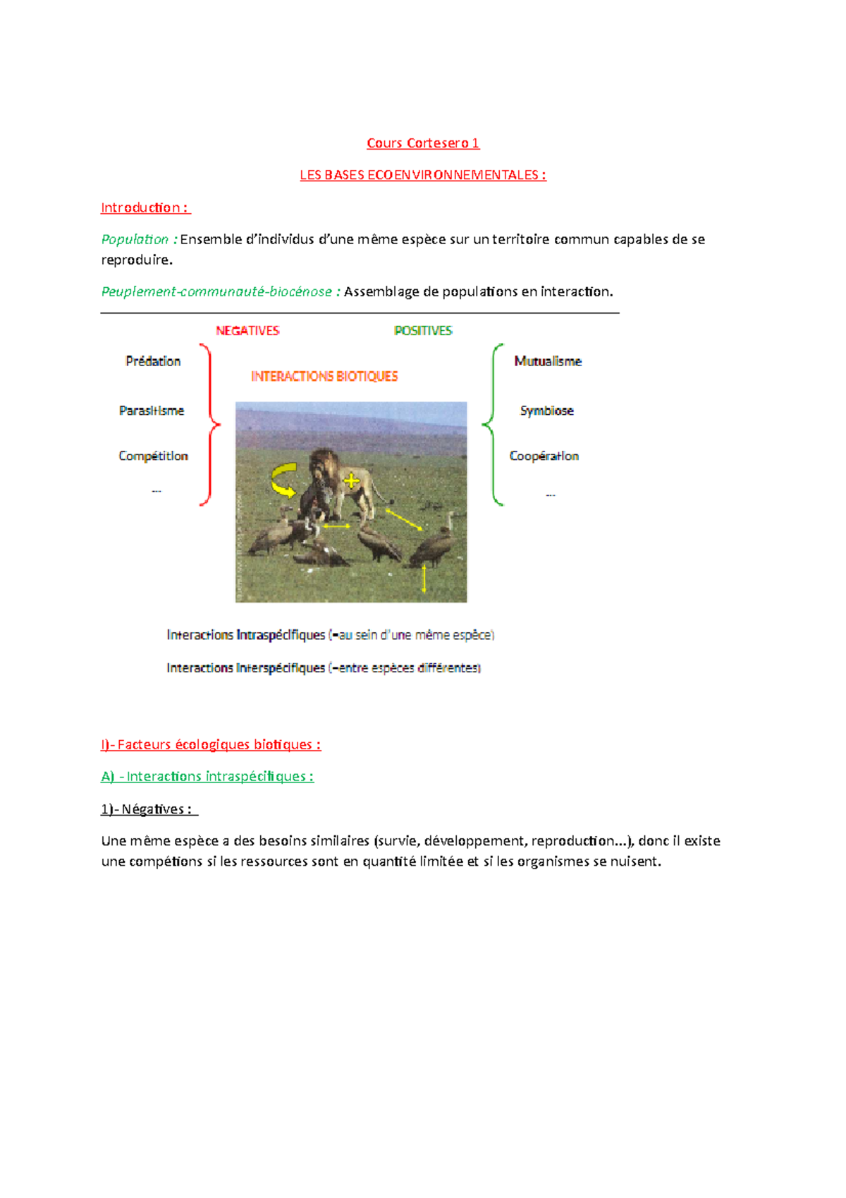 Les Bases Environnentales (Cortesero) - Cours Cortesero 1 LES BASES ...