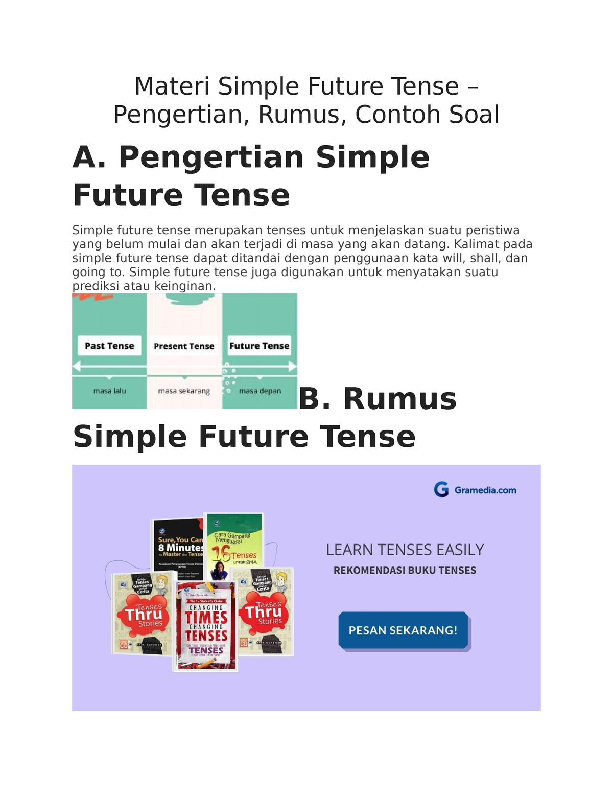 Materi Simple Future Tense - Pengertian Simple Future Tense Simple ...