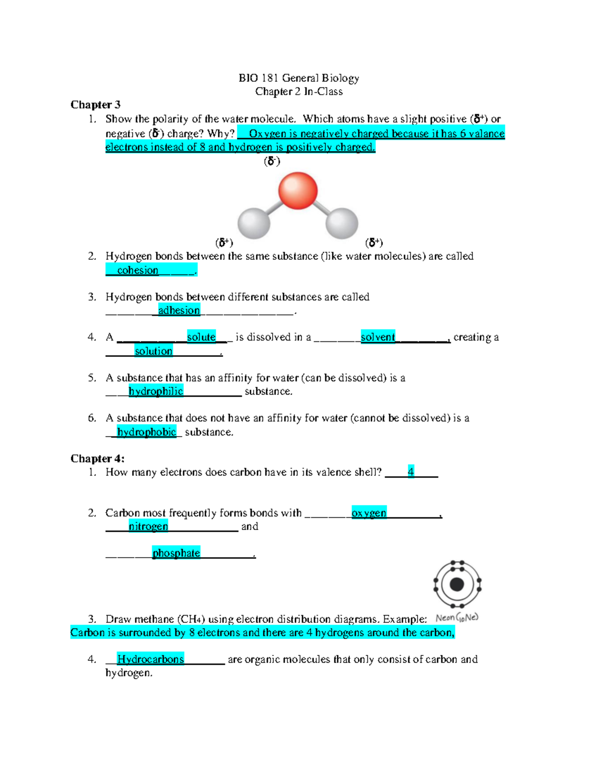 WEEK 2-HW Ch-3-4-5 Esther Igboanugo - BIO 181 General Biology Chapter 2 ...