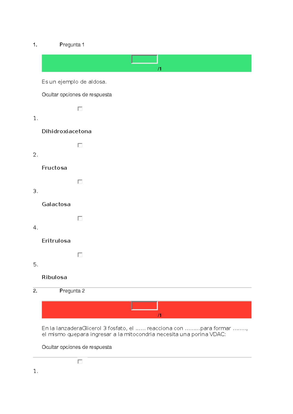 Recuperacion DEl 1 Er Examen Parcial Bioquimica - Pregunta 1 / Es Un ...