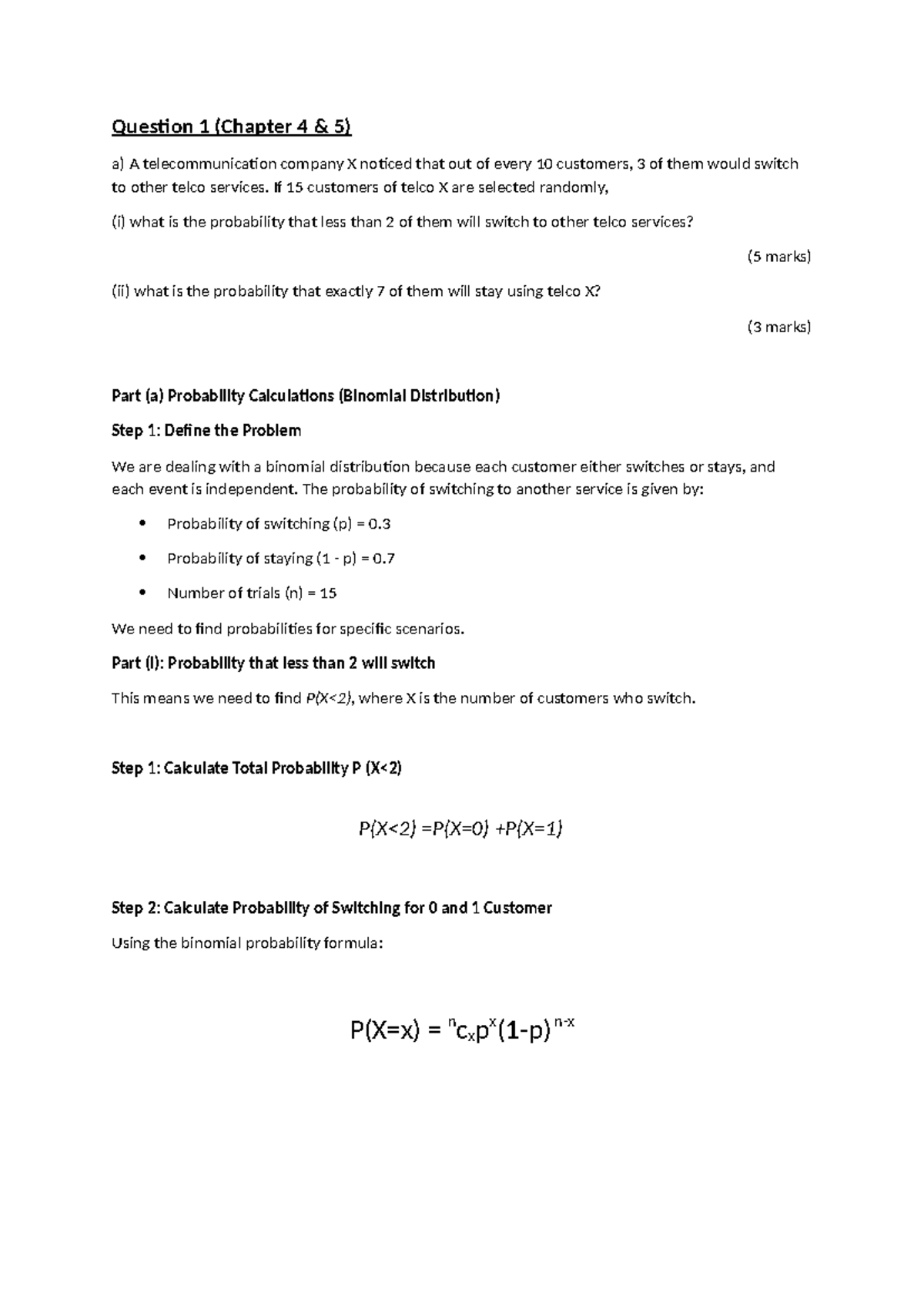 QS Assignment example answer Set A - Question 1 (Chapter 4 & 5 ...