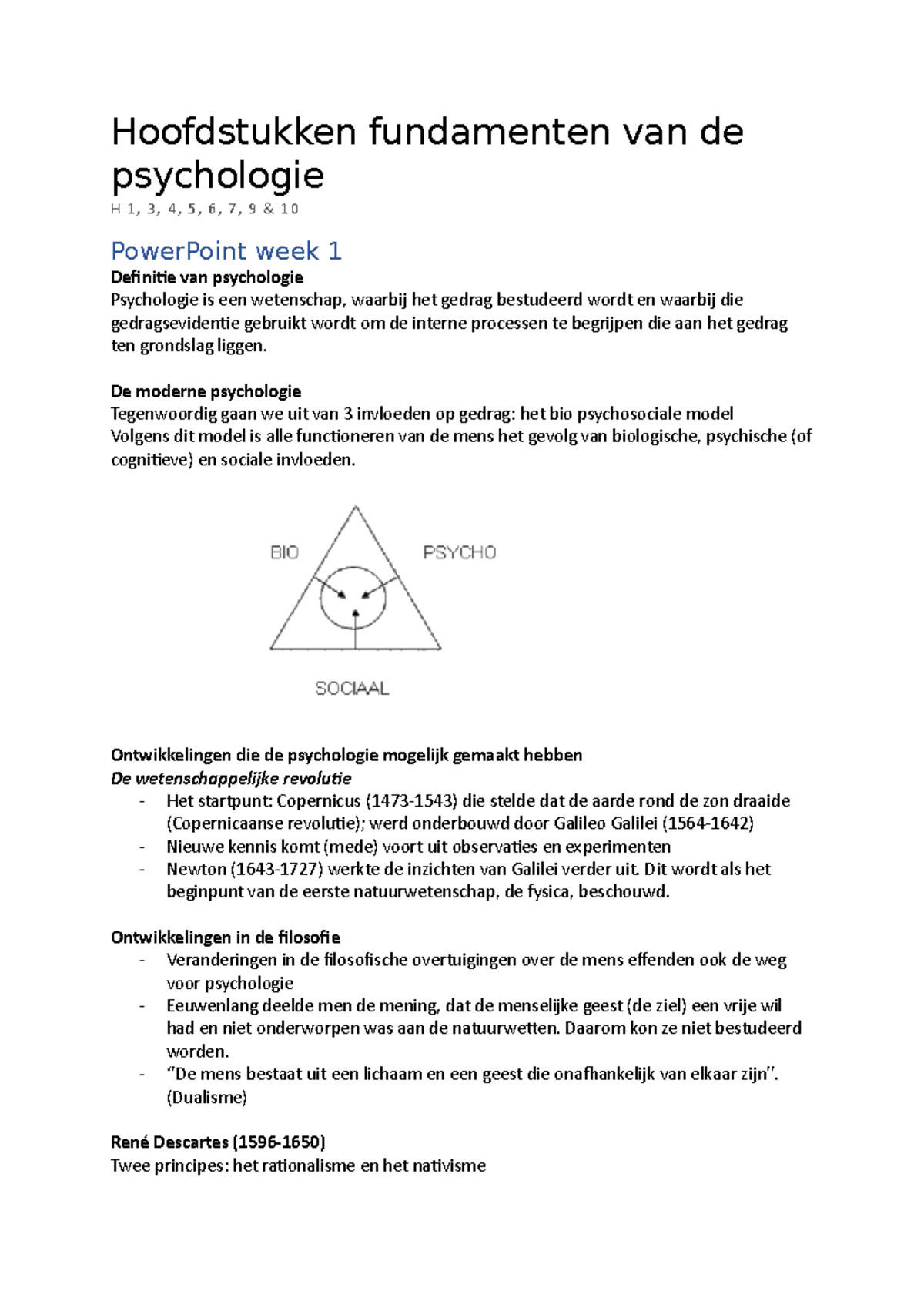 Hoofdstukken Fundamenten Van De Psychologie Powerpoints - Hogeschool ...