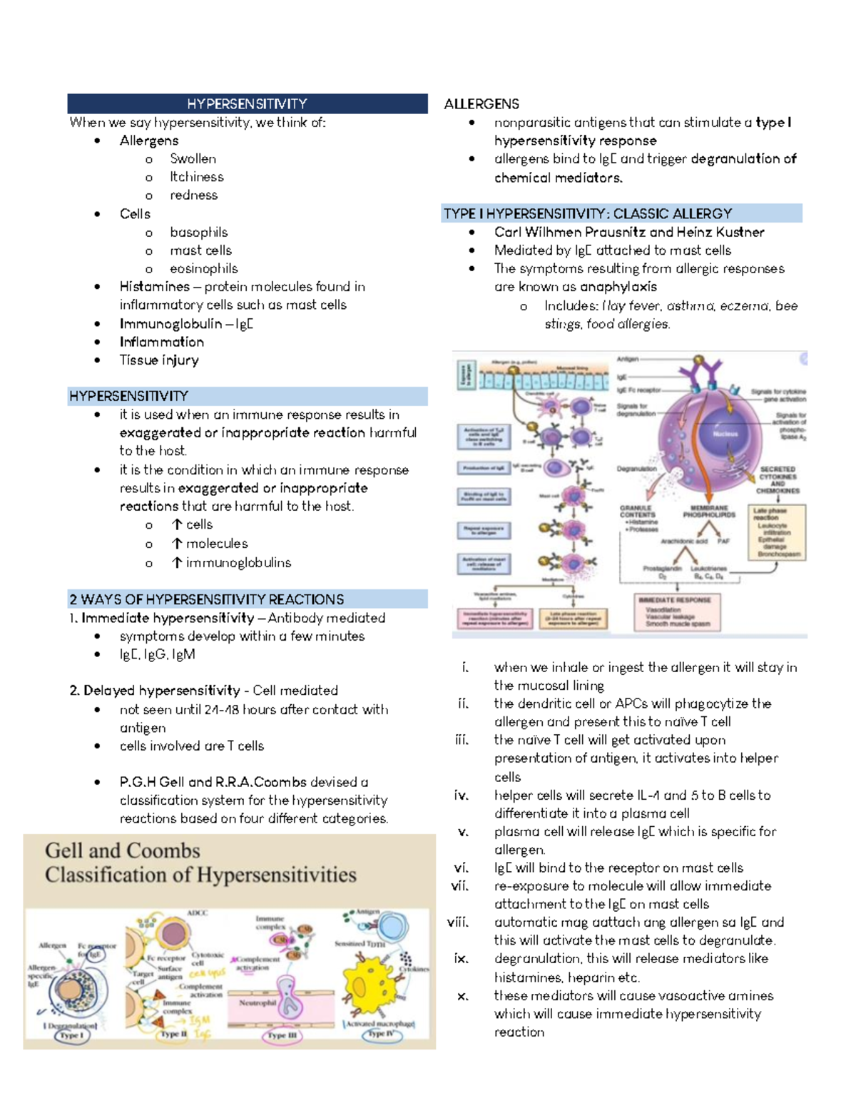 Hypersensitivity ( Outline) - Hypersensitivity When We Say 