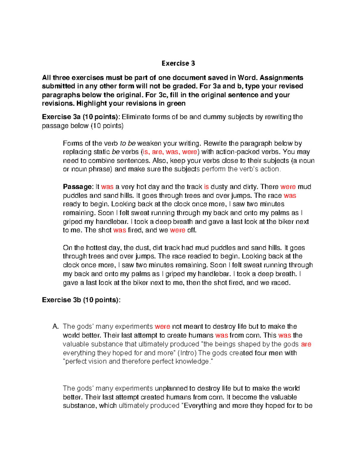 Exercise 3 Forms of be and dummy subjects Exercise 3 All three