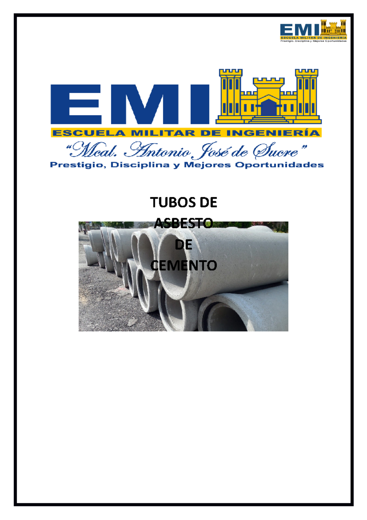 Informe DE Tubos DE Asbesto Grupo 1 TUBOS DE ASBESTO DE CEMENTO 1