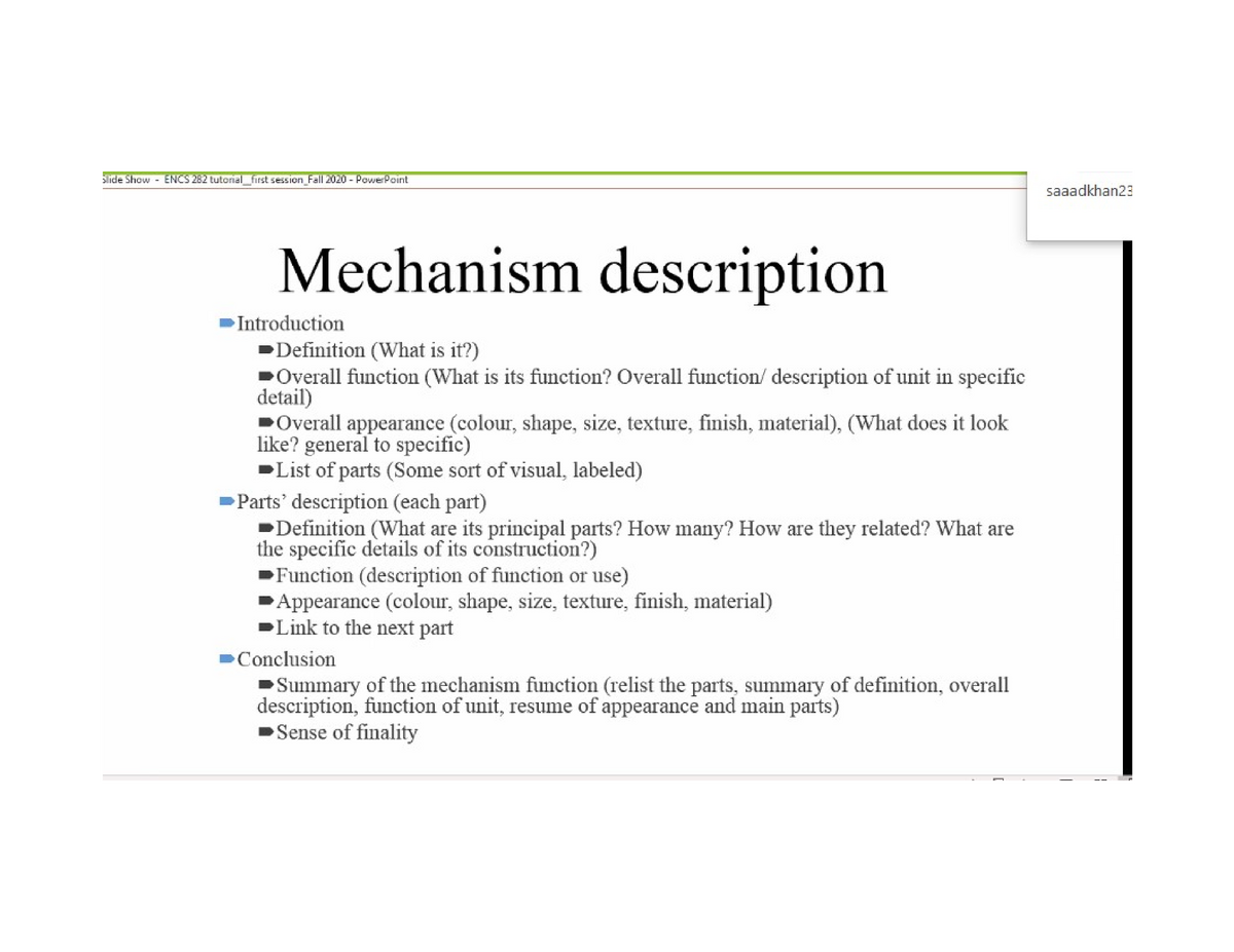mechanism description essay example