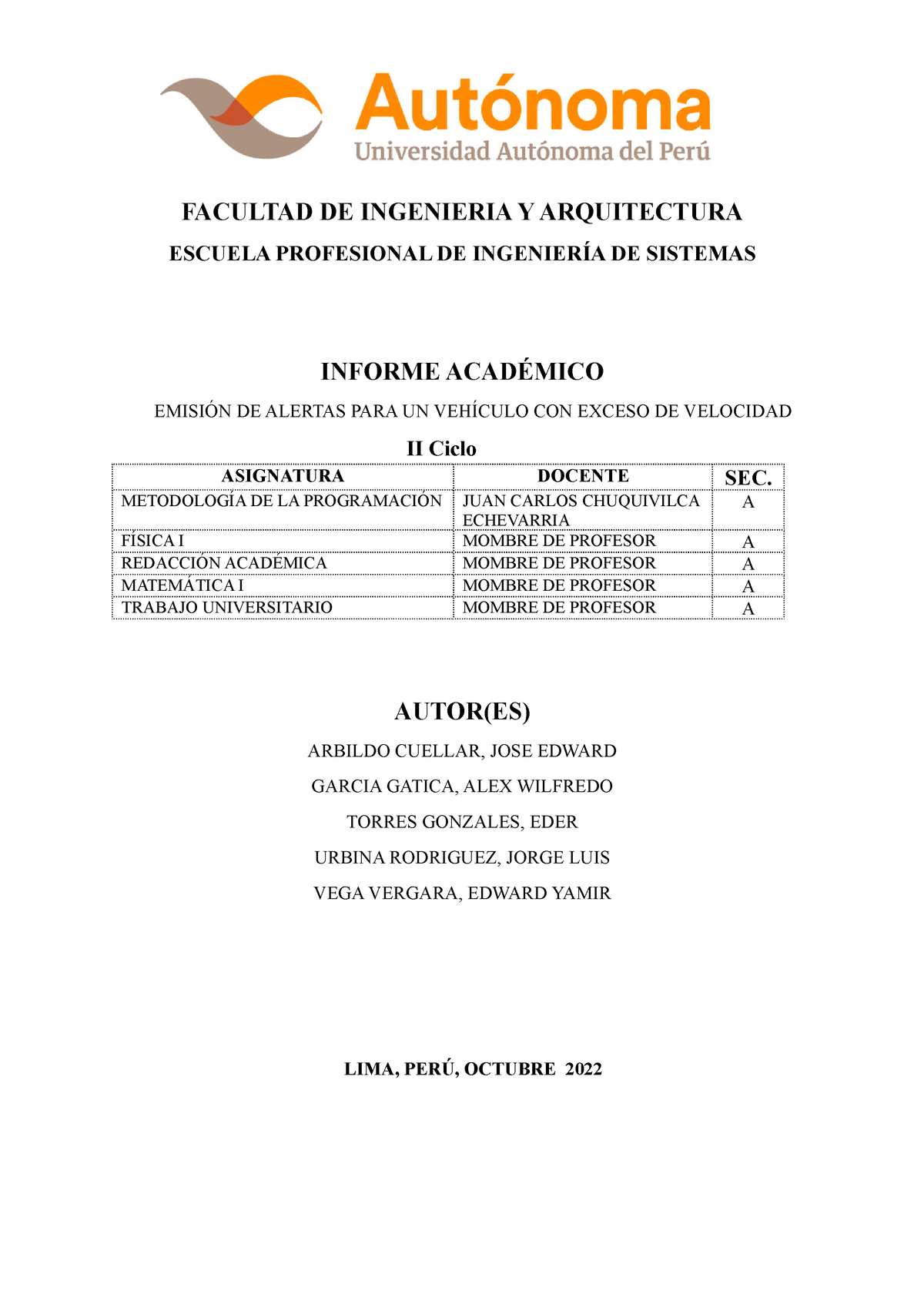 Facultad DE Ingenieria Y Arquitectur 1 (2) Proyecto - FACULTAD DE ...