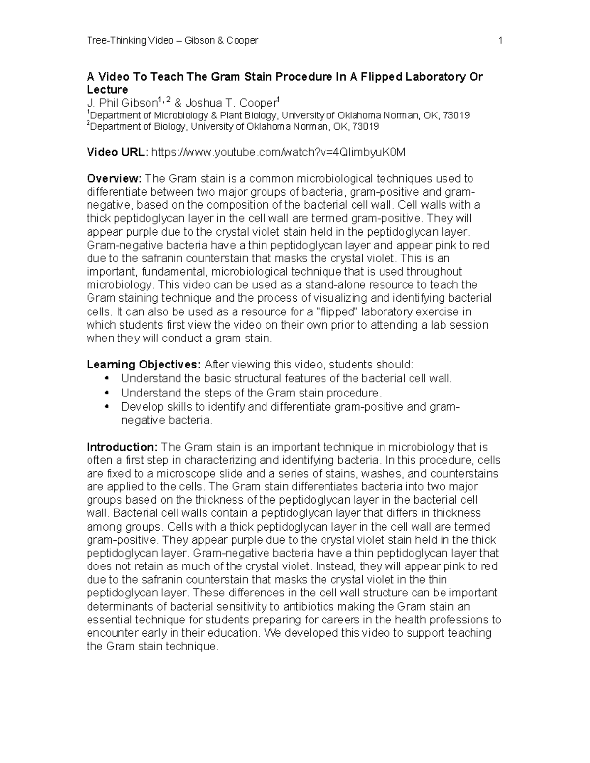 Gram stain flipped video teaching notes - A Video To Teach The Gram ...