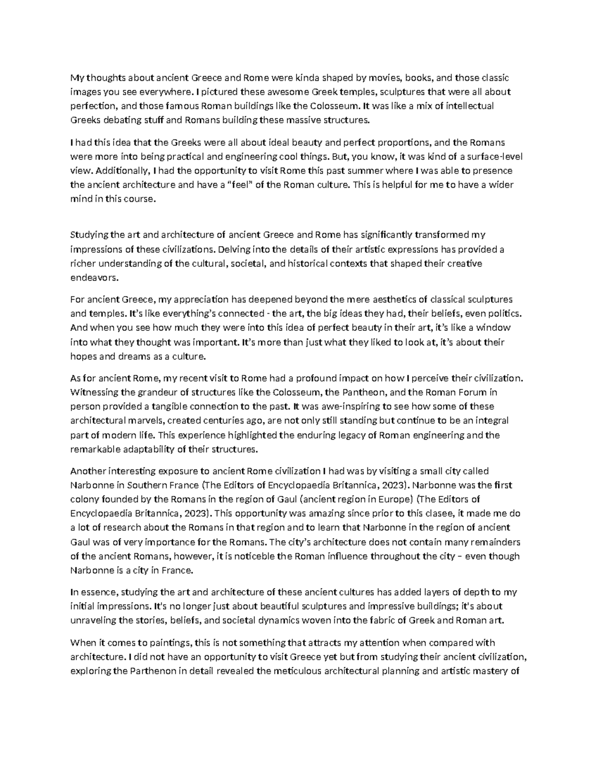 AHIST 1401 - Learning Journal Week 2 - My thoughts about ancient Greece ...