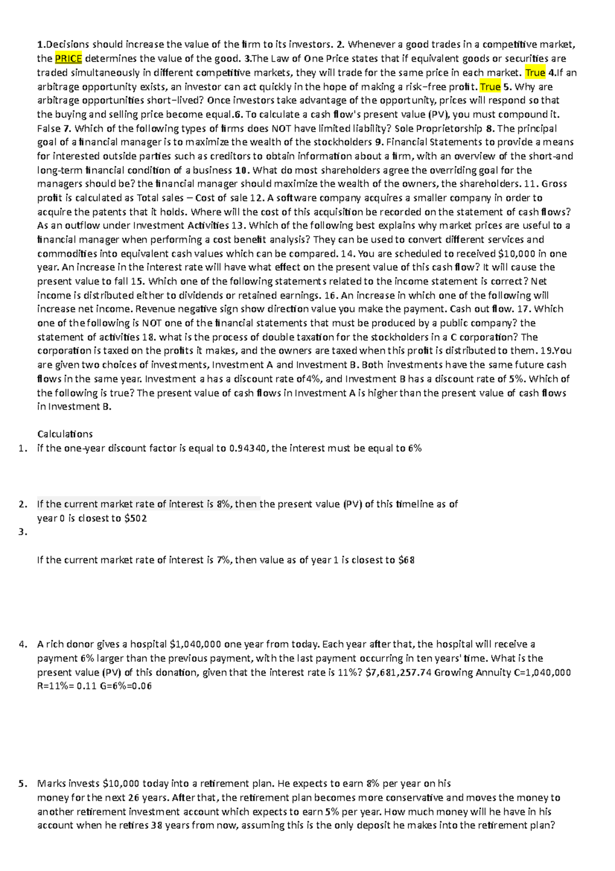 FIN 320 - Finance - 1 Should Increase The Value Of The Firm To Its ...