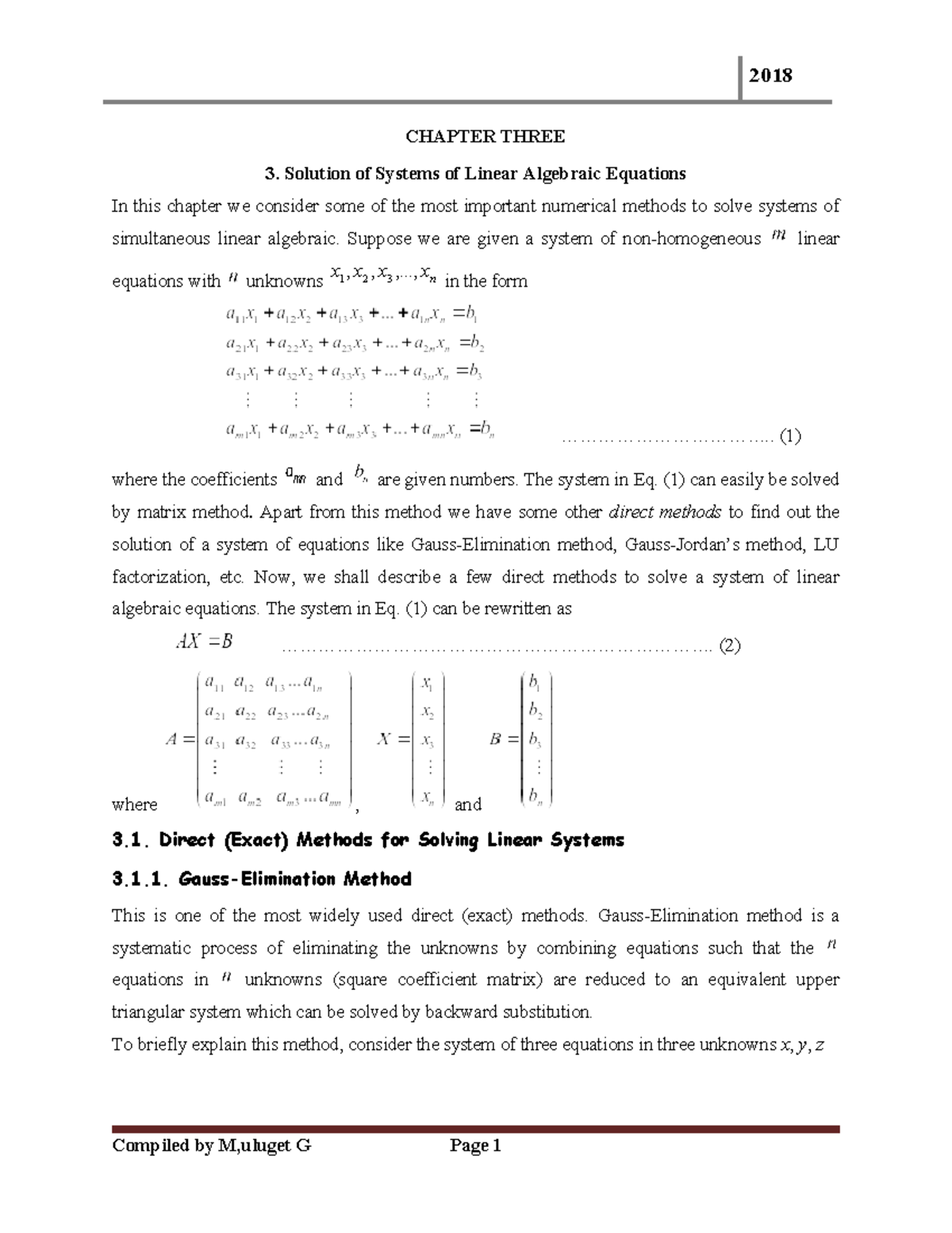 4 5841447198084042984 - CHAPTER THREE Solution of Systems of Linear ...