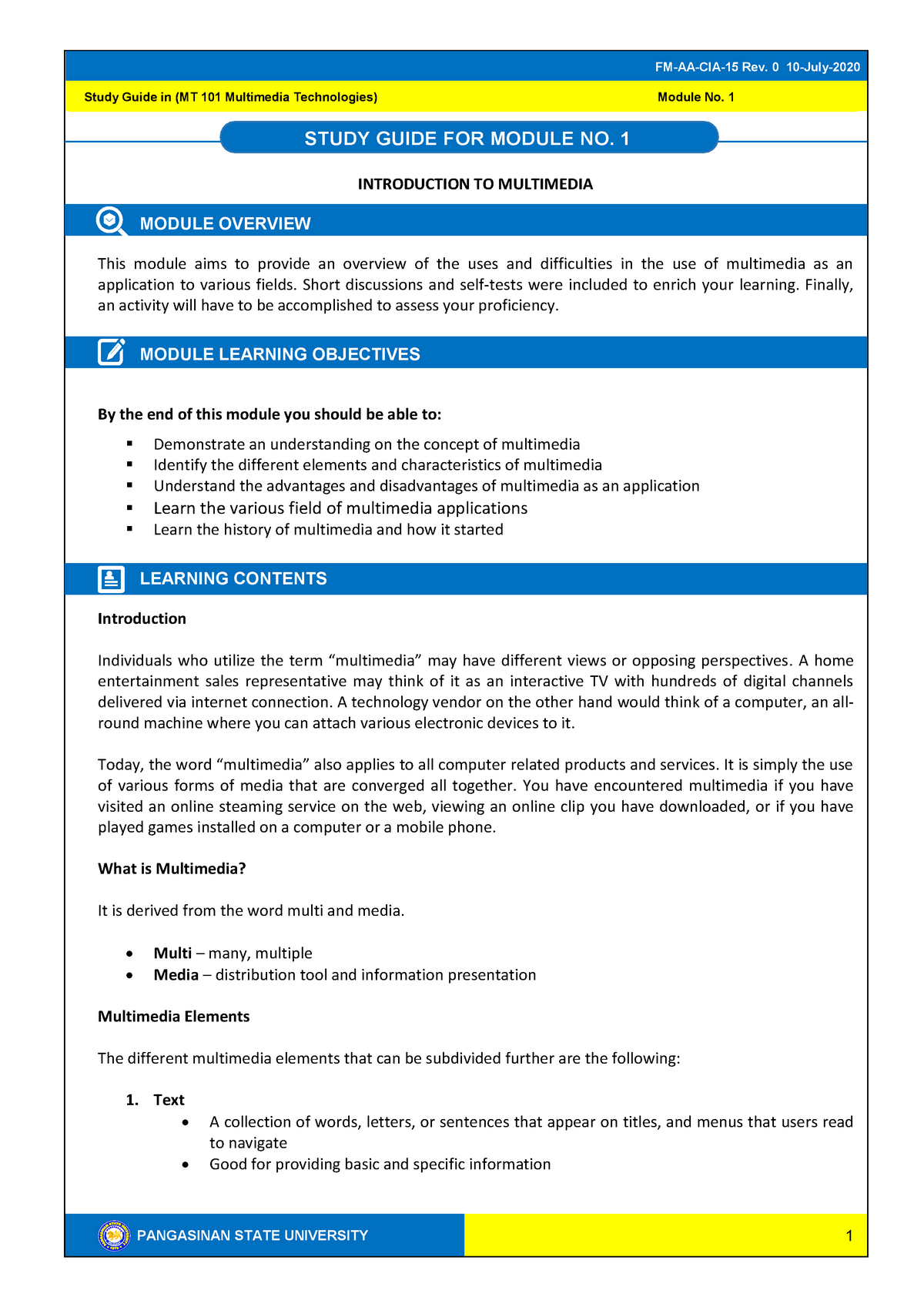 SG 1 - MT 101 2S 2020-2021 - Bachelor of Science in Information ...