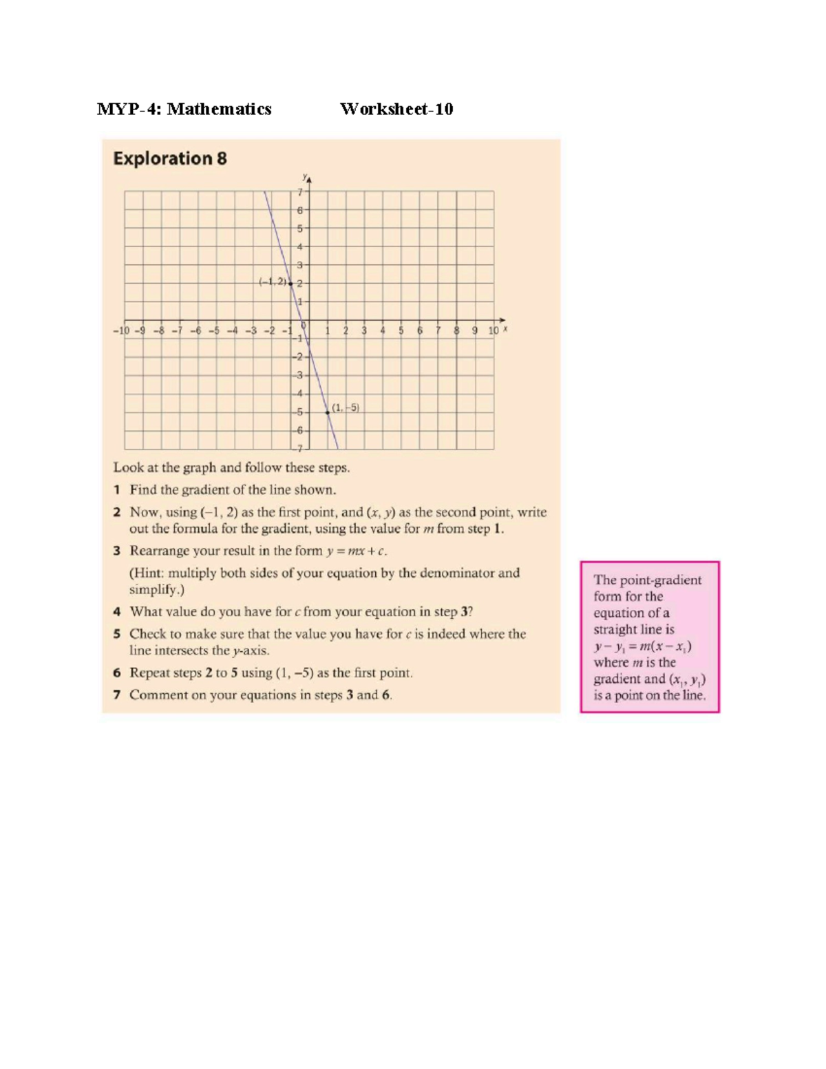 Worksheet-10 - nothing much - Mathematics: Applications and ...