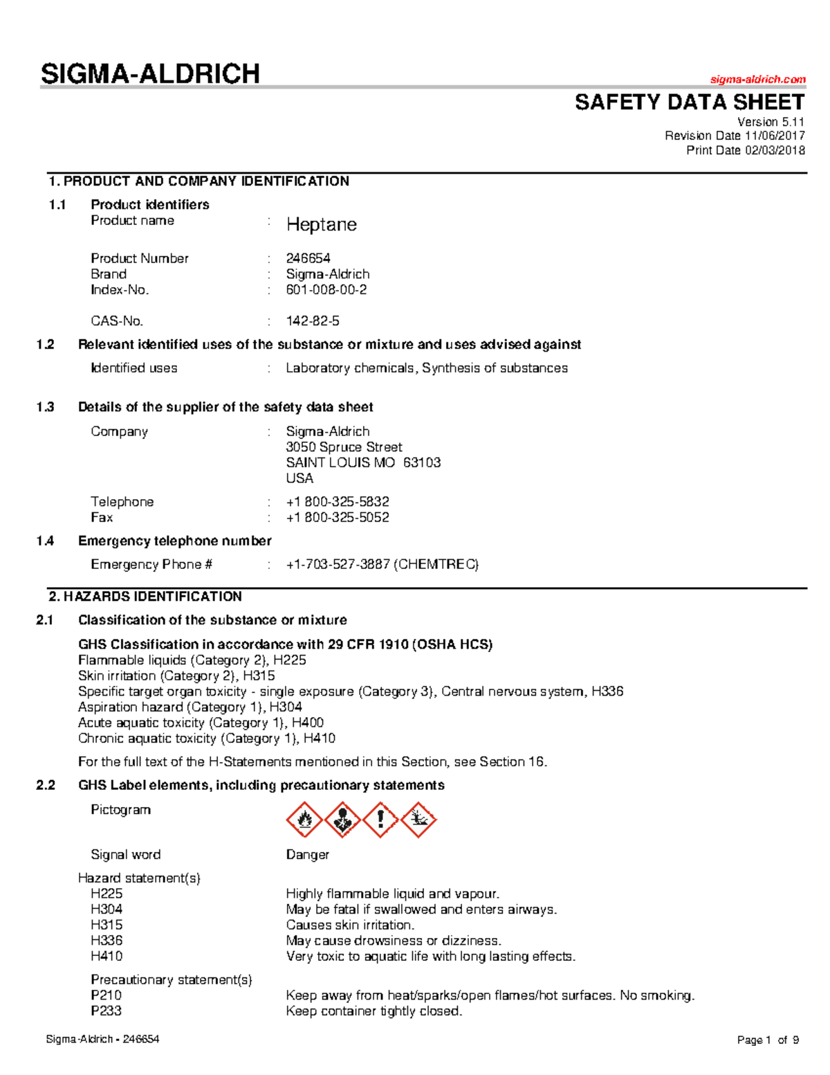 Print Msdsaction - SIGMA-ALDRICH sigma-aldrich SAFETY DATA SHEET