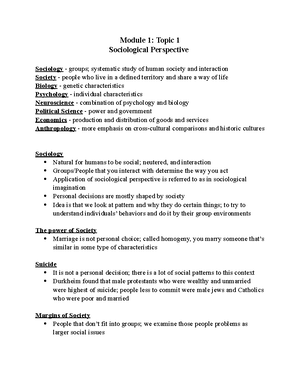 Exam 2 Sociology - Module (4-6) - Module 4: Topic 1 Socialization ...