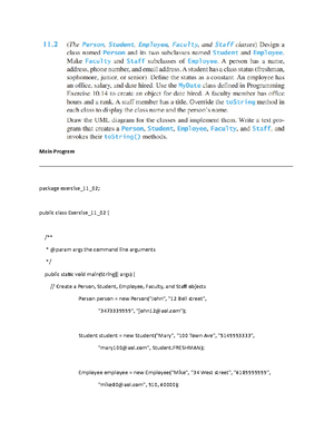 Programming Exercise 11 - Main Program package exercise_11_03; public ...