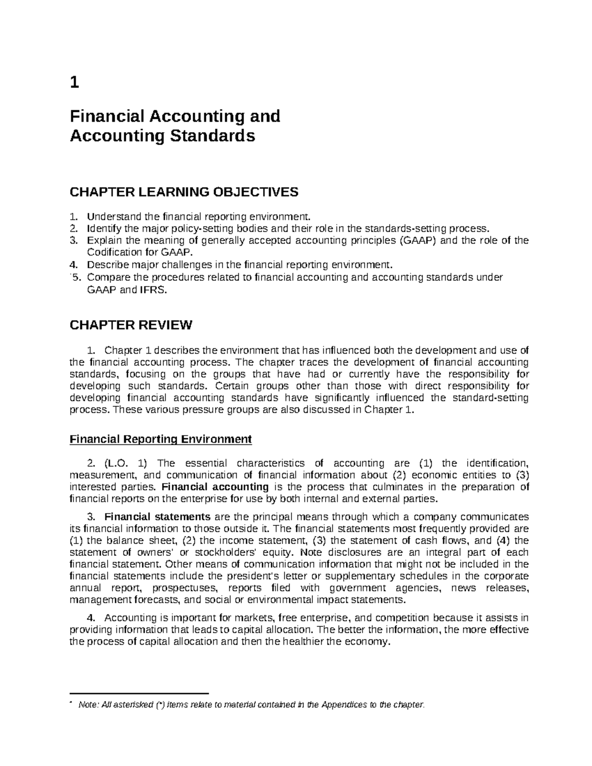 Kieso IA 16e SG CH01 - 1 Financial Accounting and Accounting Standards ...