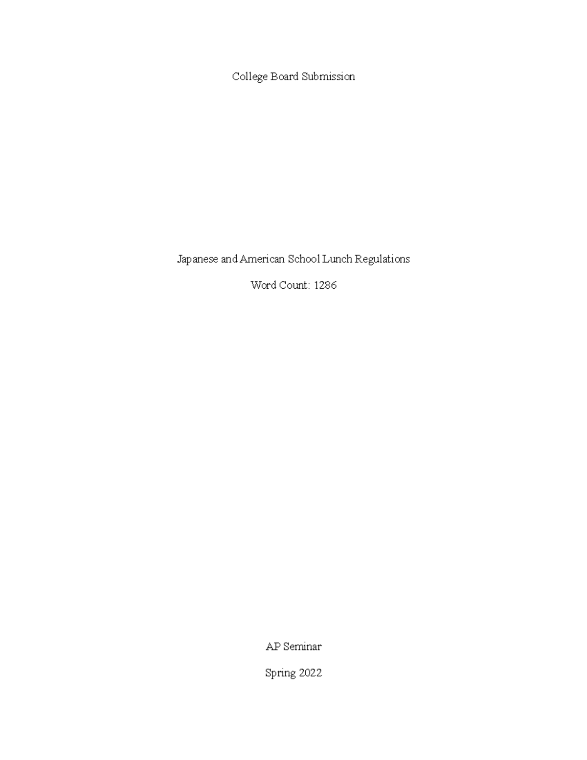 College Board Submission IRR - College Board Submission Japanese and ...