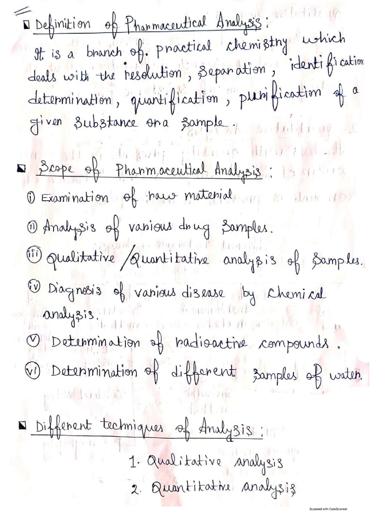 Pharmaceutical Analysis Unit 1 Notes - B. Pharmacy - Studocu