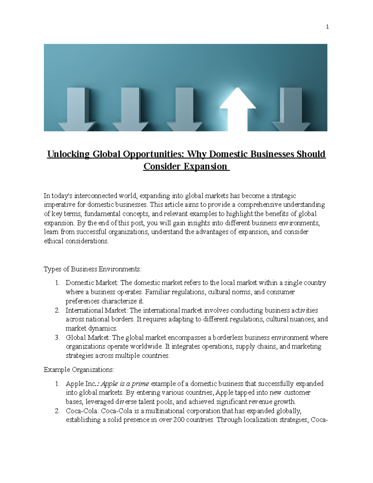 2SMod1Ass GD - 1 Unlocking Global Opportunities: Why Domestic ...